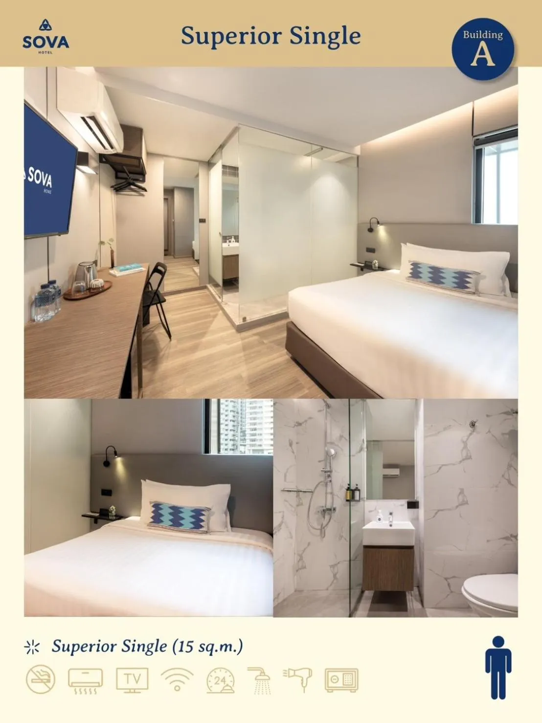 Photo of the whole room, Bed in SOVA Hotel Bangkok