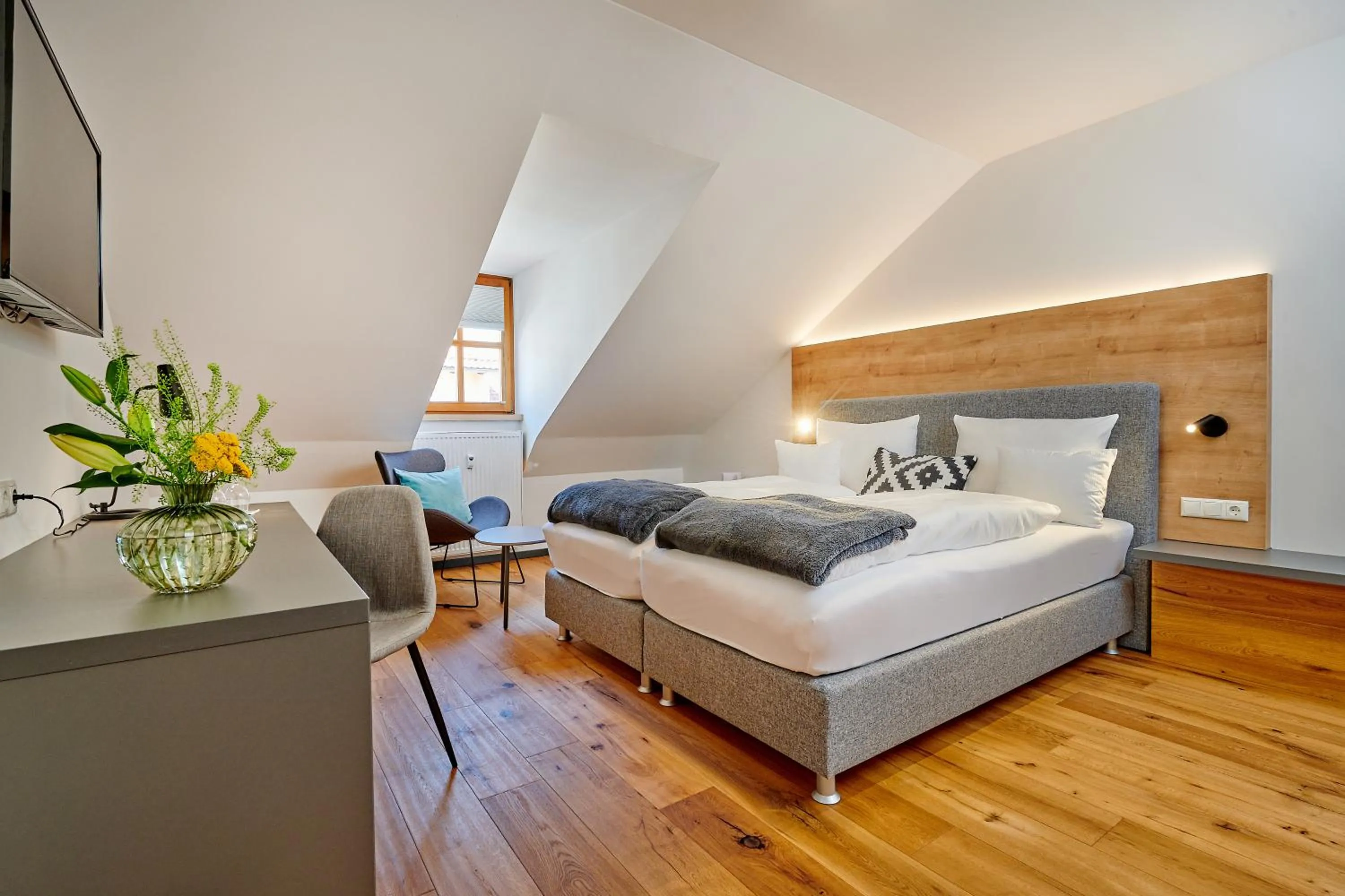 Bedroom, Bed in Hotel & Restaurant Herzstück Waldkirchen