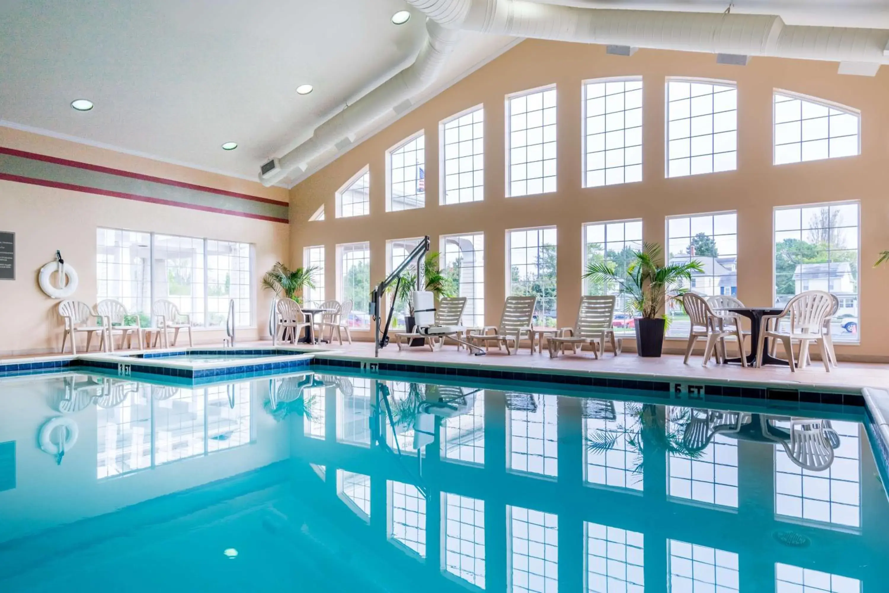 Pool view in Hampton Inn & Suites Chincoteague-Waterfront, Va Pool view in Hampton Inn & Suites Chincoteague-Waterfront, Va