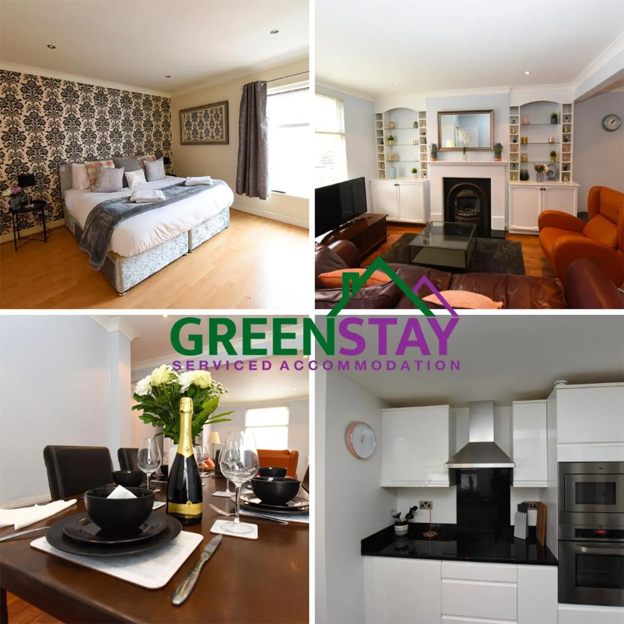 Kitchen or kitchenette in "Honeysuckle House Chester" by Greenstay Serviced Accommodation - Large 3 Bed House, Sleeps 6, Perfect For Contractors, Business Travellers, Families & Groups