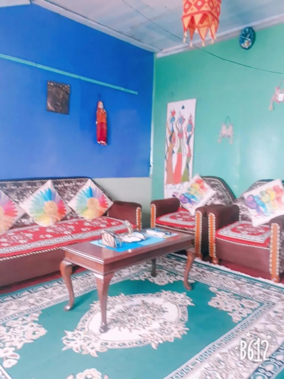 Seating area, Bed in Quaint Wood Cottage