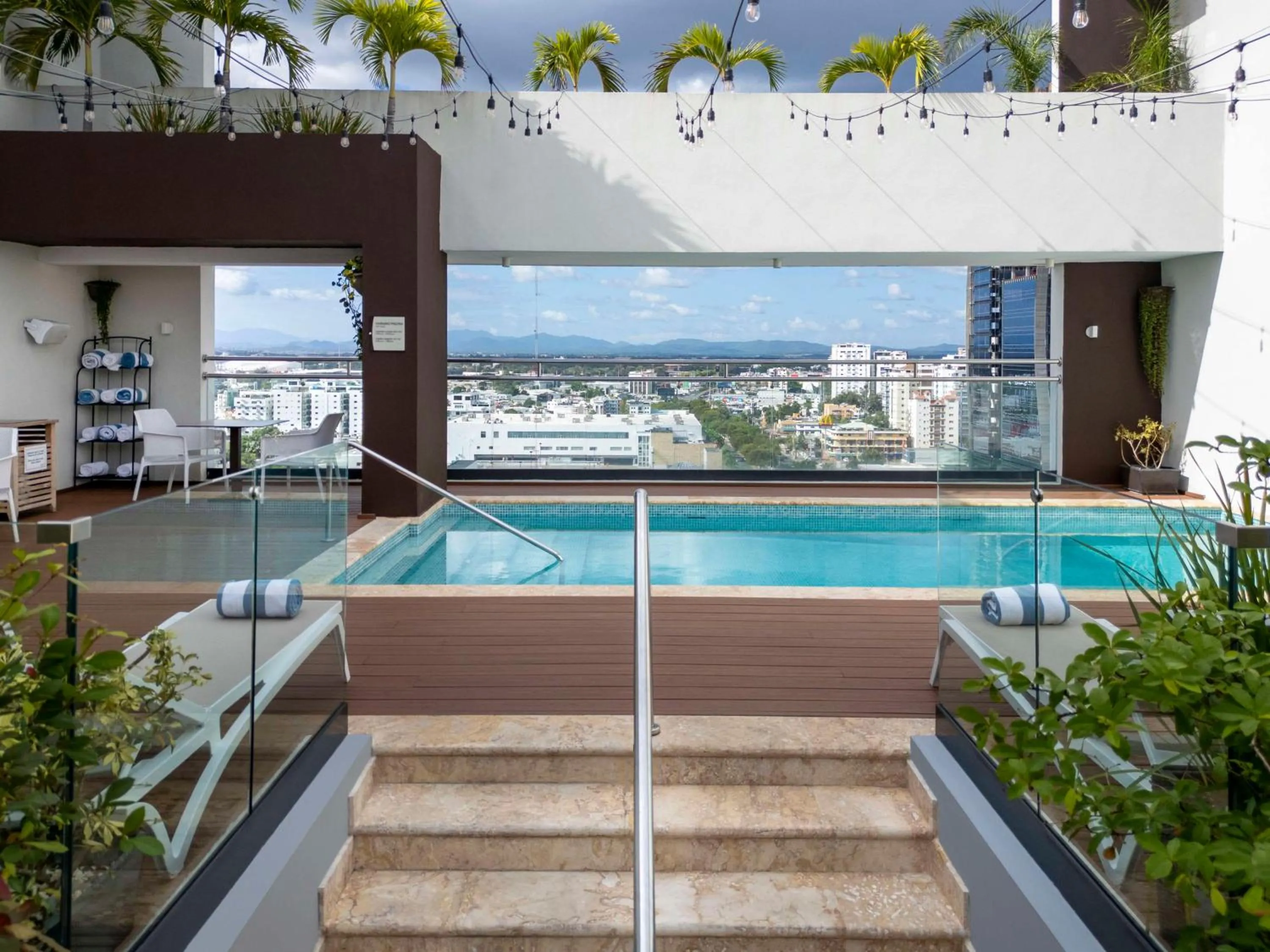 Pool view in Homewood Suites By Hilton Santo Domingo