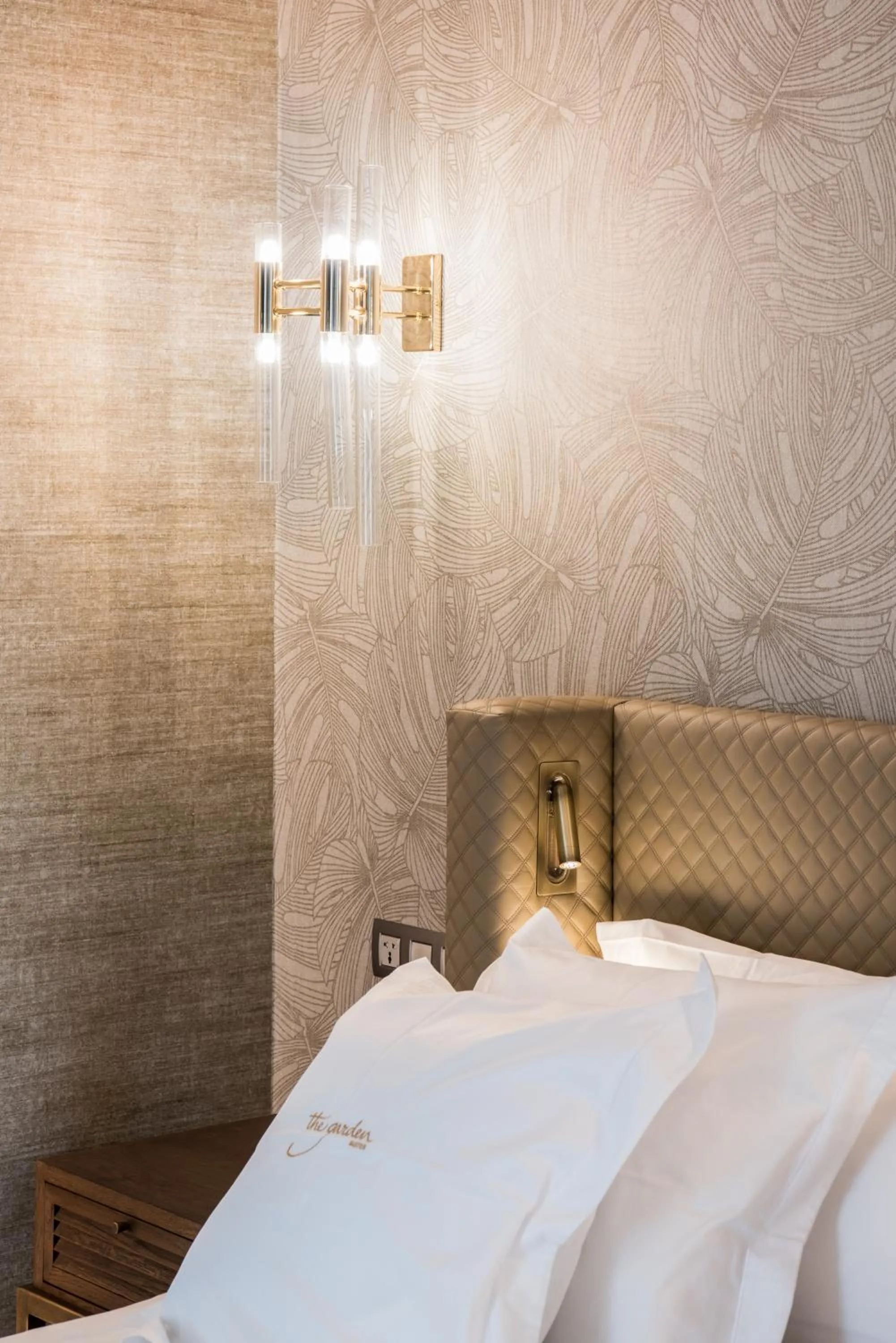 Decorative detail, Bed in The Garden Suites