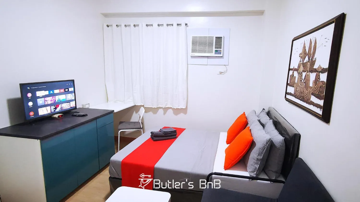 TV and multimedia in Butler's BnB @ Trees Residences QC Phil