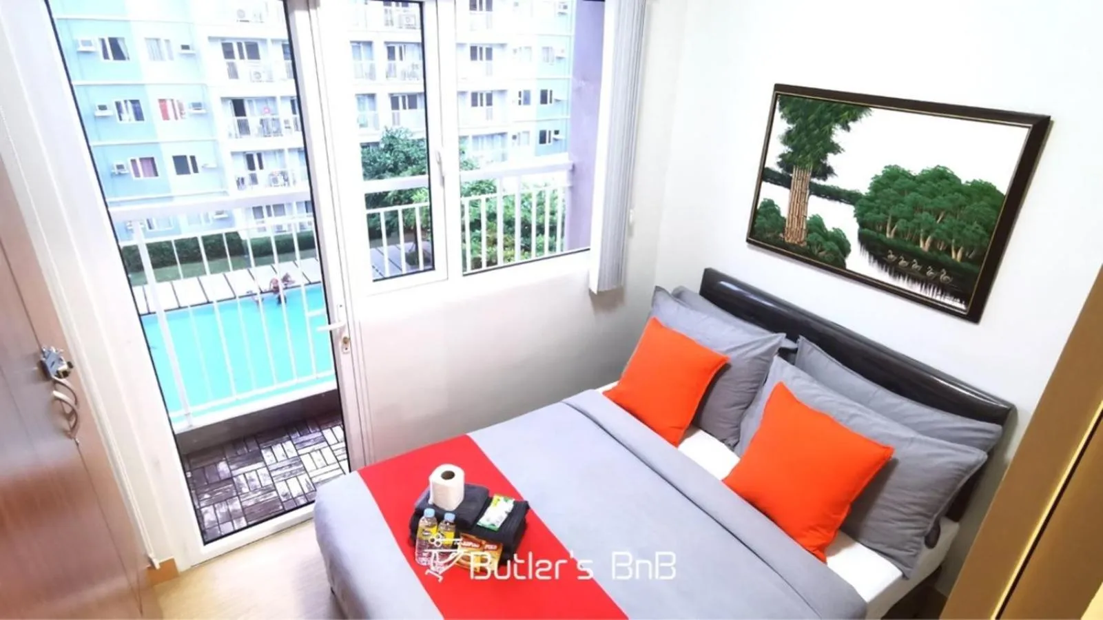 Balcony/Terrace in Butler's BnB @ Trees Residences QC Phil