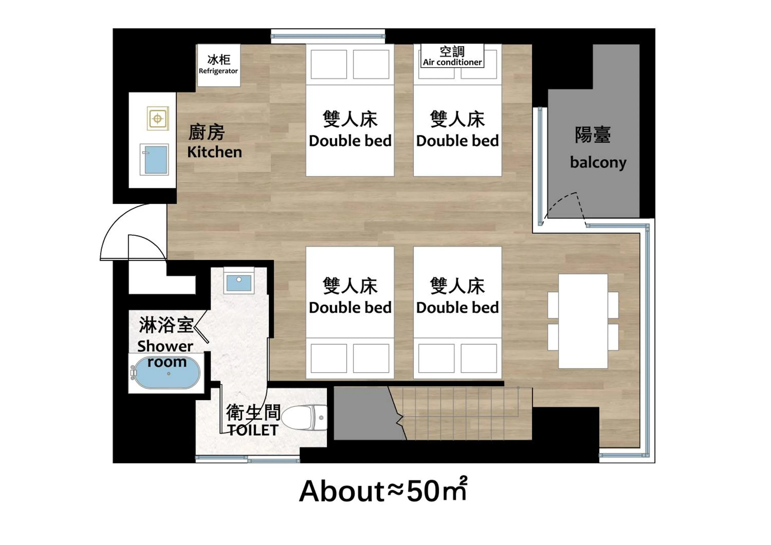 Floor plan in Hotel Apartment Ueno Inaricho Sta