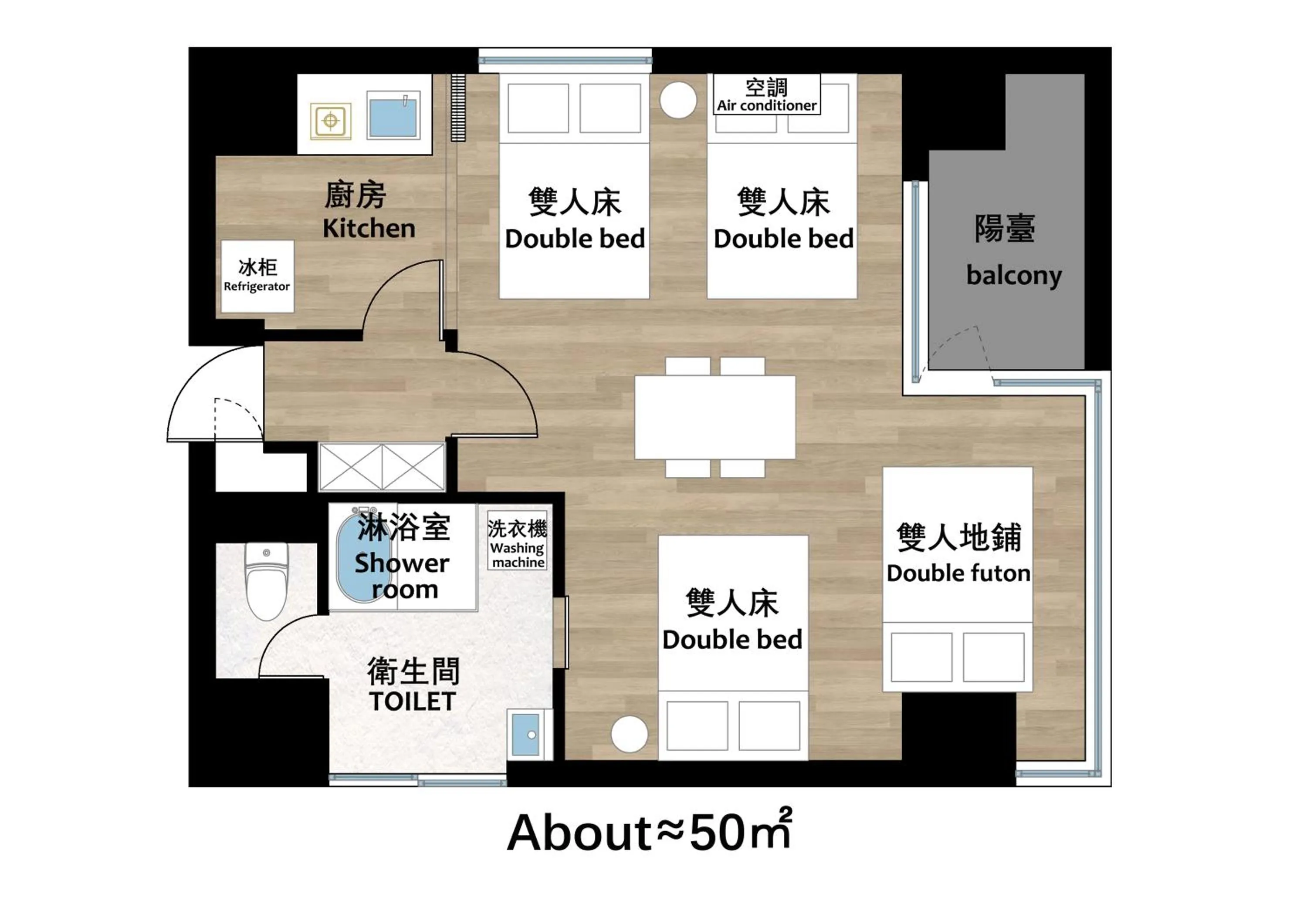 Floor plan in Hotel Apartment Ueno Inaricho Sta