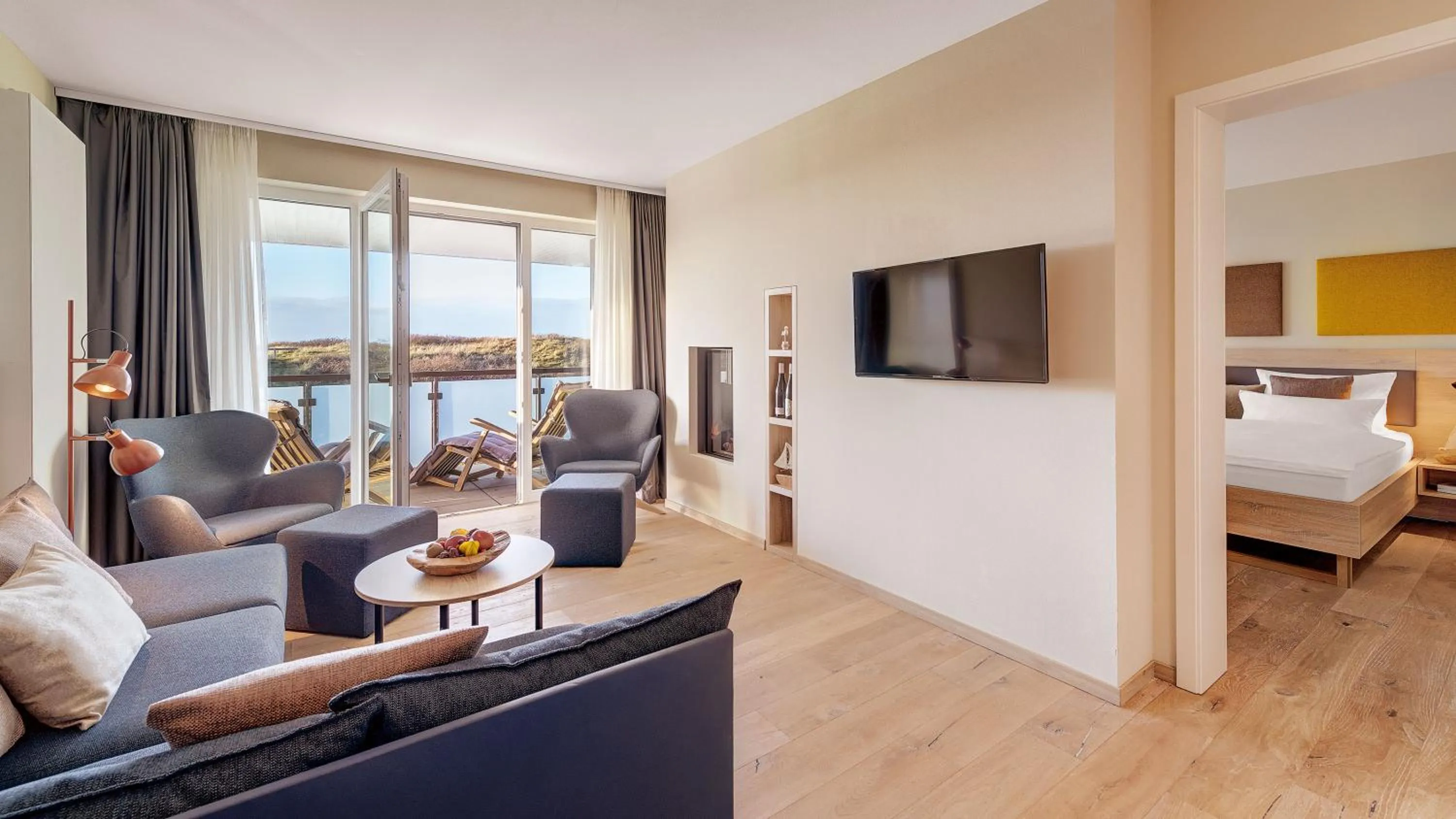 Balcony/Terrace, Bed in Die Sandburg