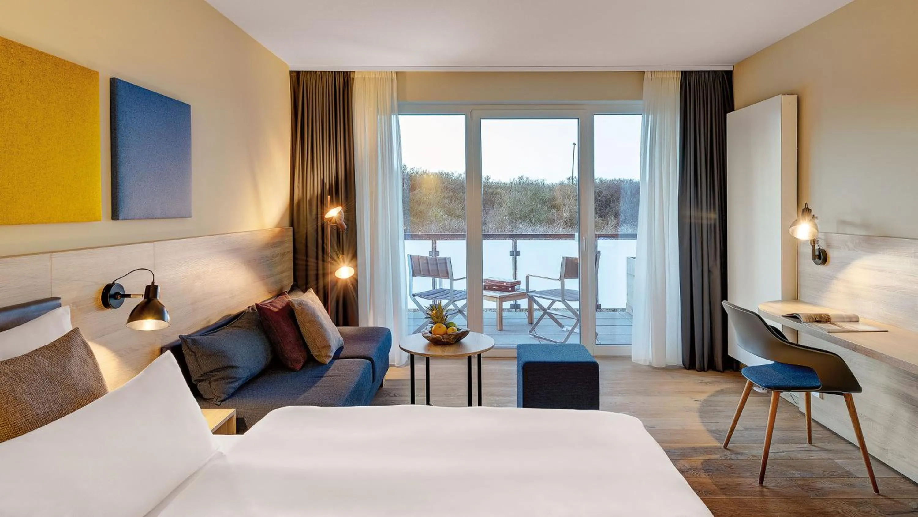 Balcony/Terrace, Bed in Die Sandburg