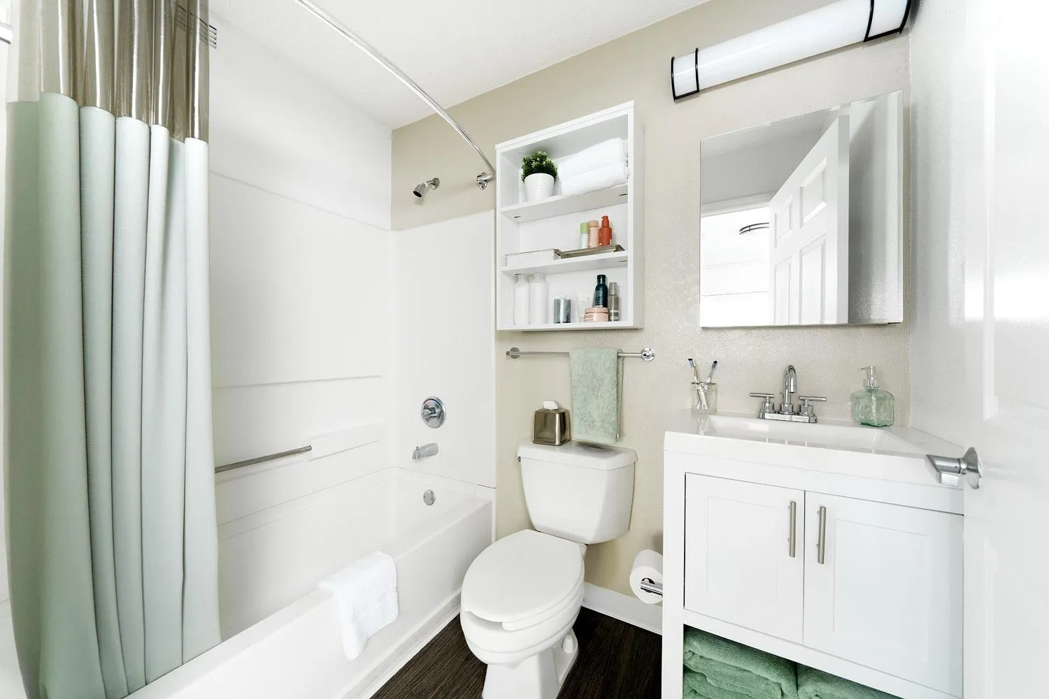 Bathroom in InTown Suites Extended Stay Select Dayton OH- Miamisburg
