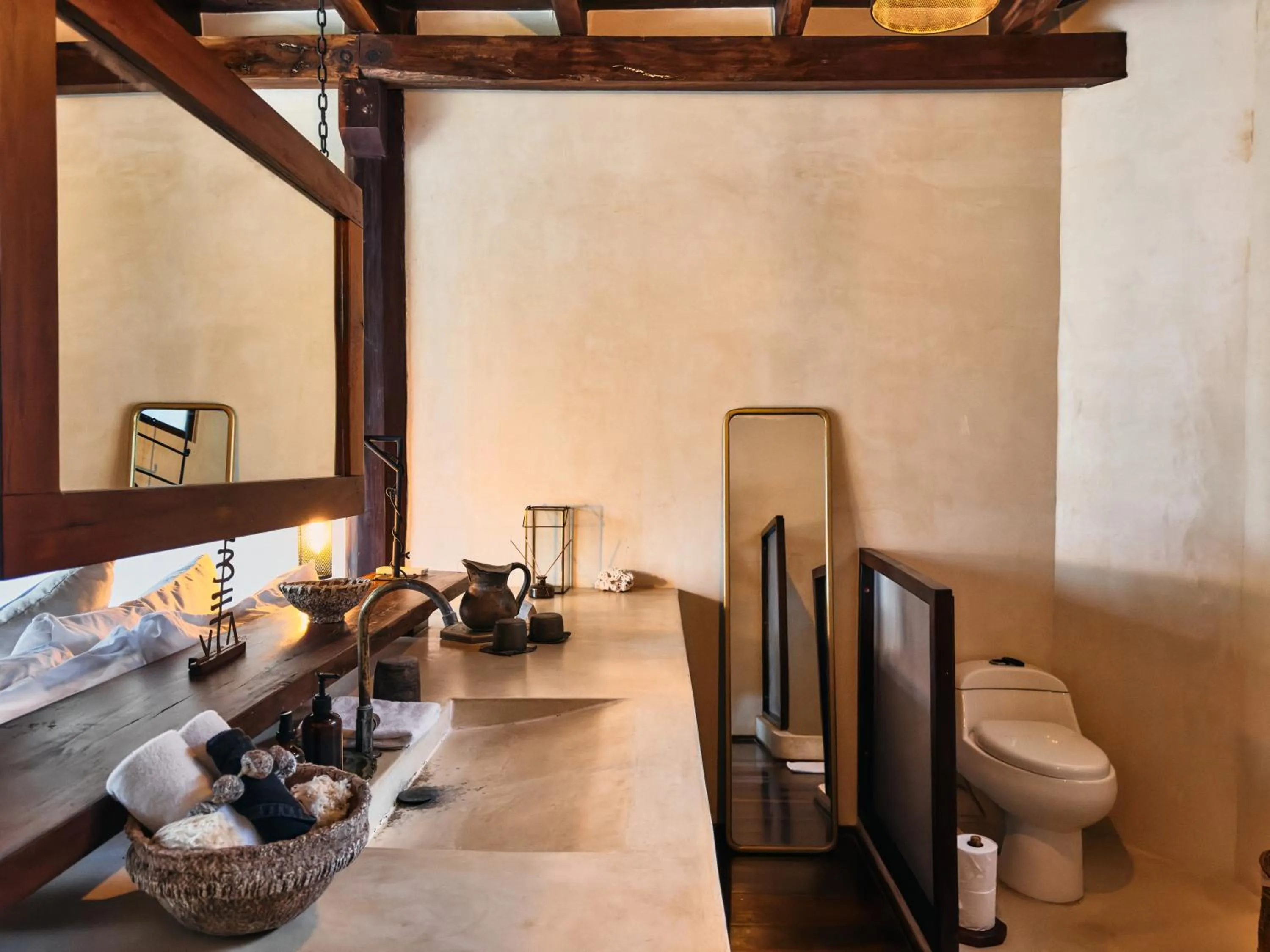 Bathroom in Libelula Tulum Beachfront Hotel