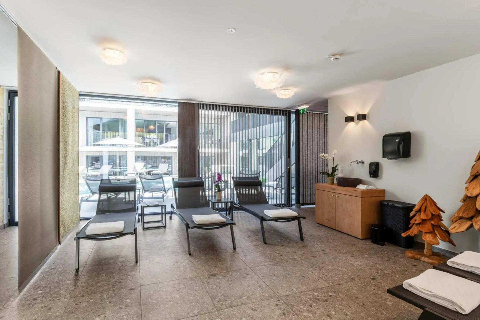 Sauna in Emma Deluxe Aparthotel direkt beim Skibus