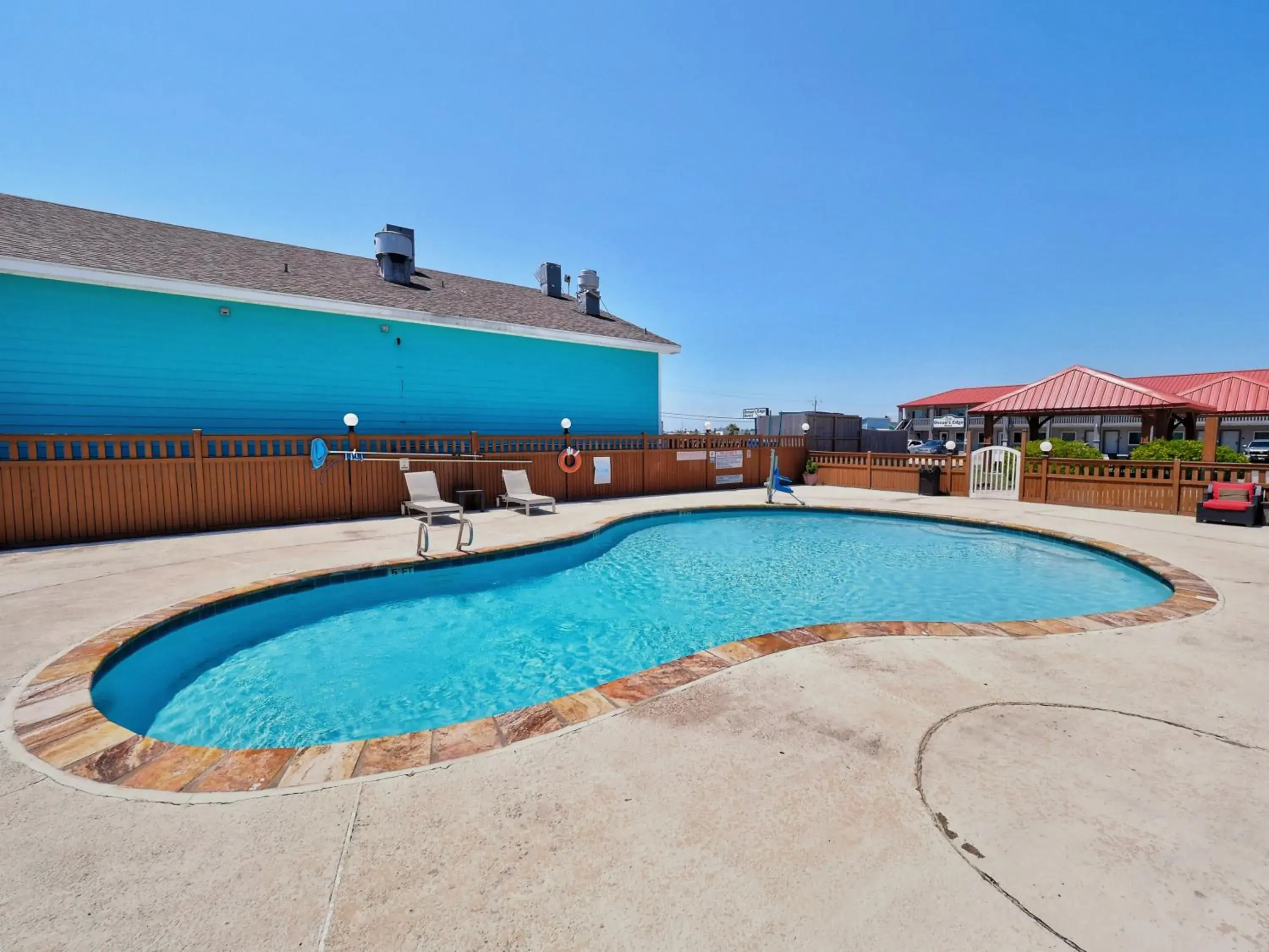 Swimming pool in Ocean's Edge Hotel, Port Aransas,TX Swimming pool in Ocean's Edge Hotel, Port Aransas,TX