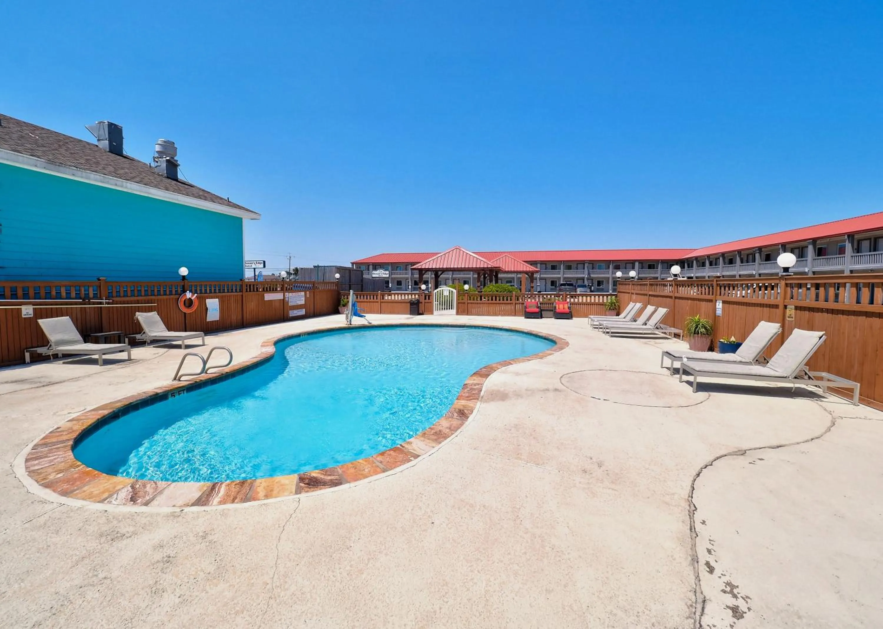 Swimming pool in Ocean's Edge Hotel, Port Aransas,TX