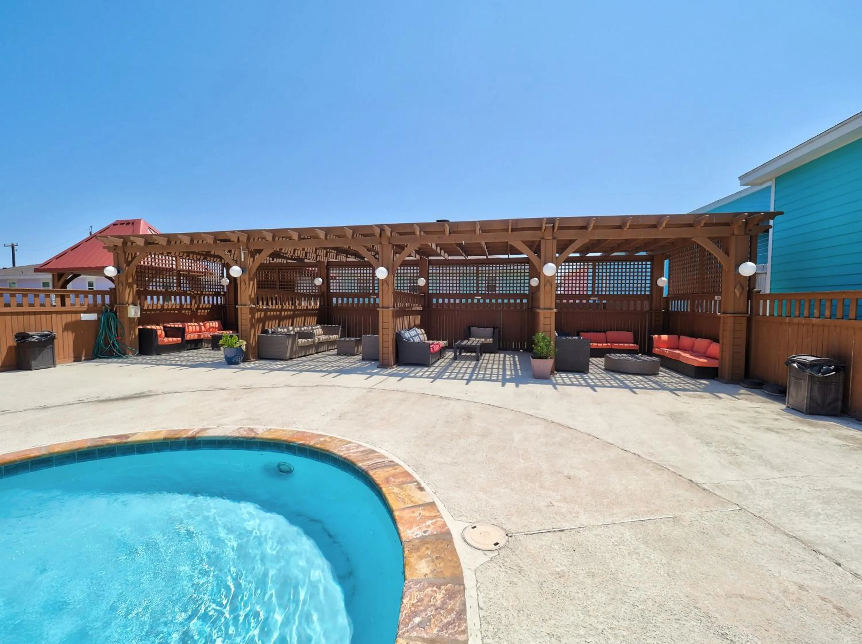 Pool view in Ocean's Edge Hotel, Port Aransas,TX