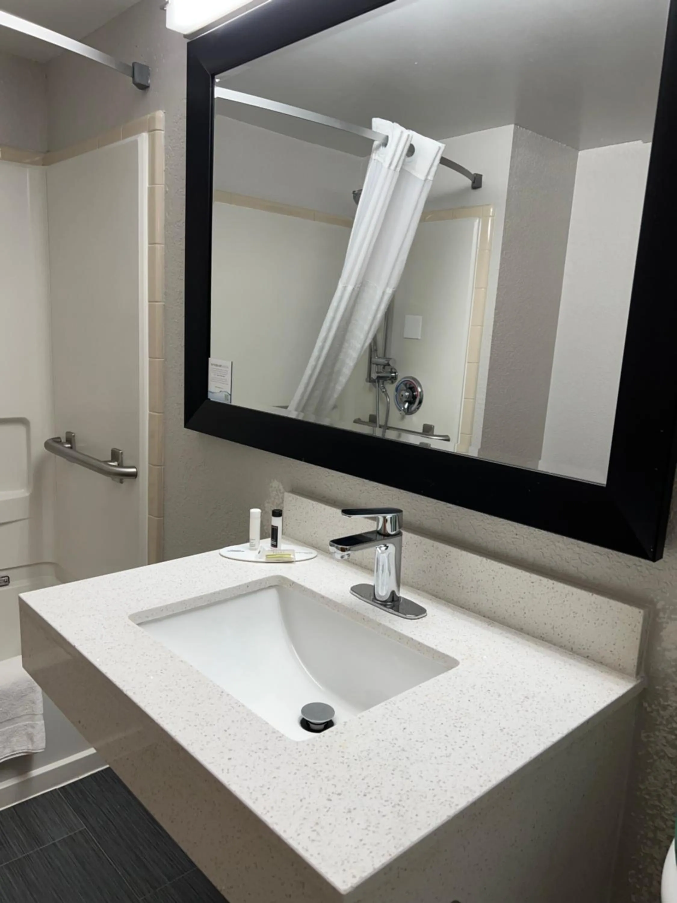 Bathroom in Super 8 by Wyndham Clemmons - Bermuda Run - Winston-Salem I-40