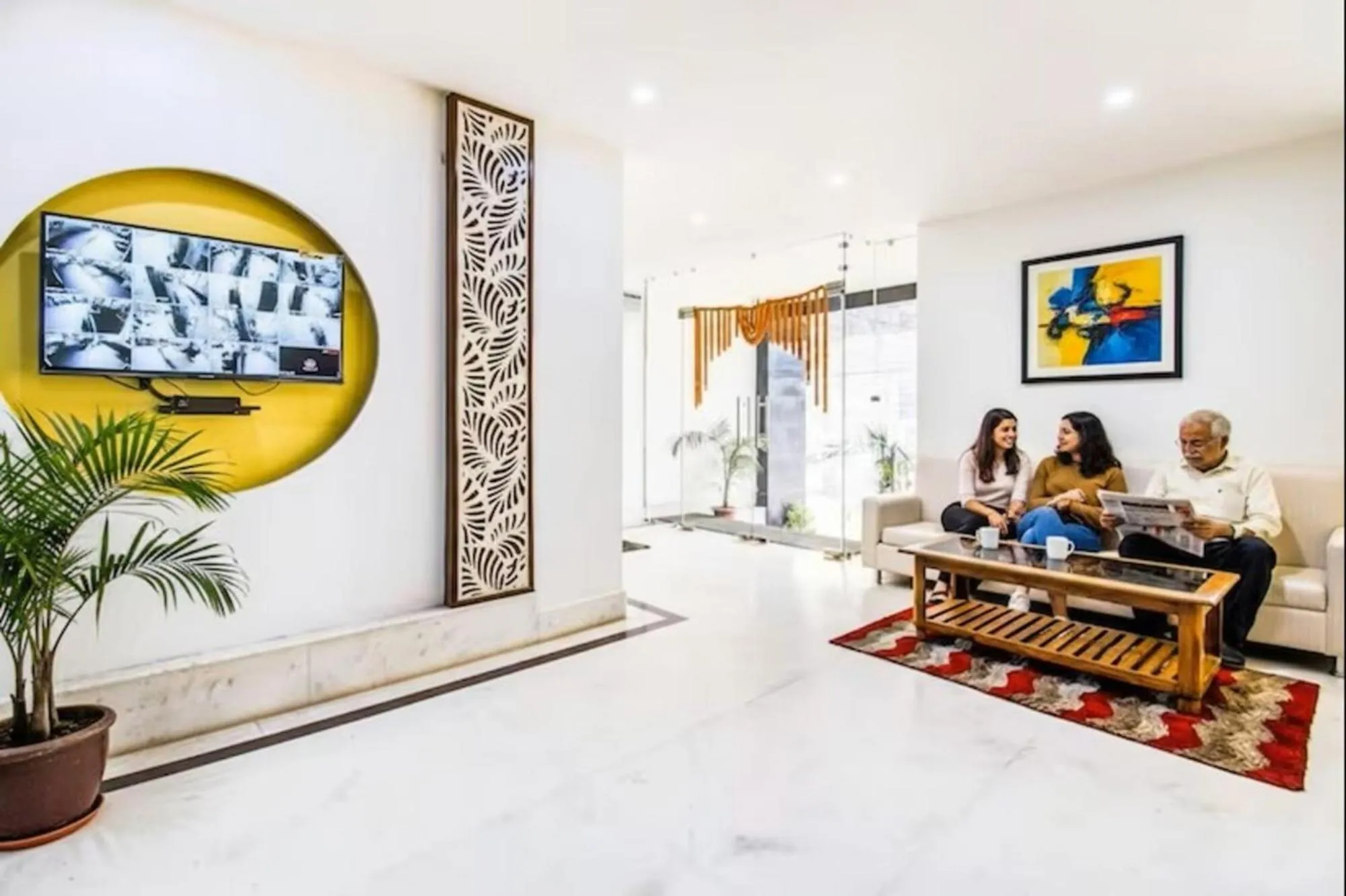 Seating area in FabHotel Grand Sheela