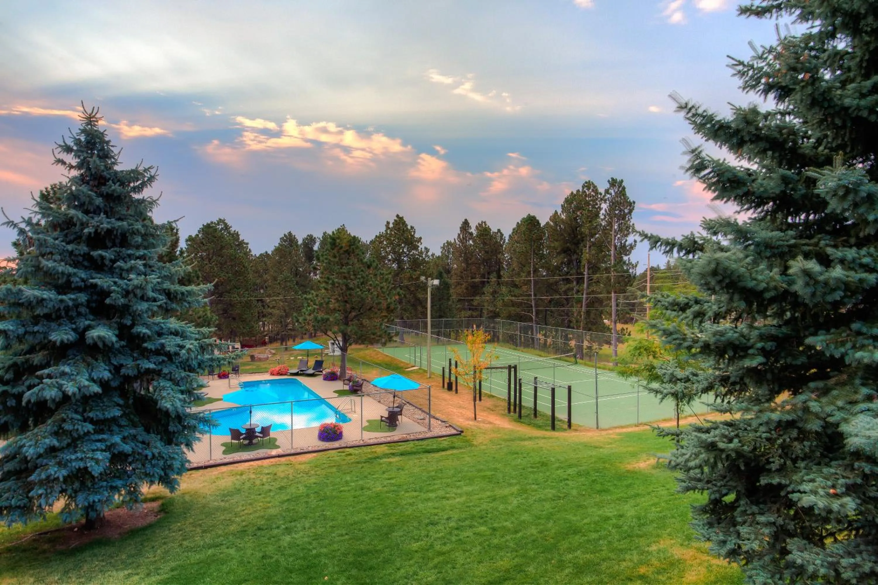 Pool view in Bavarian Inn, Black Hills