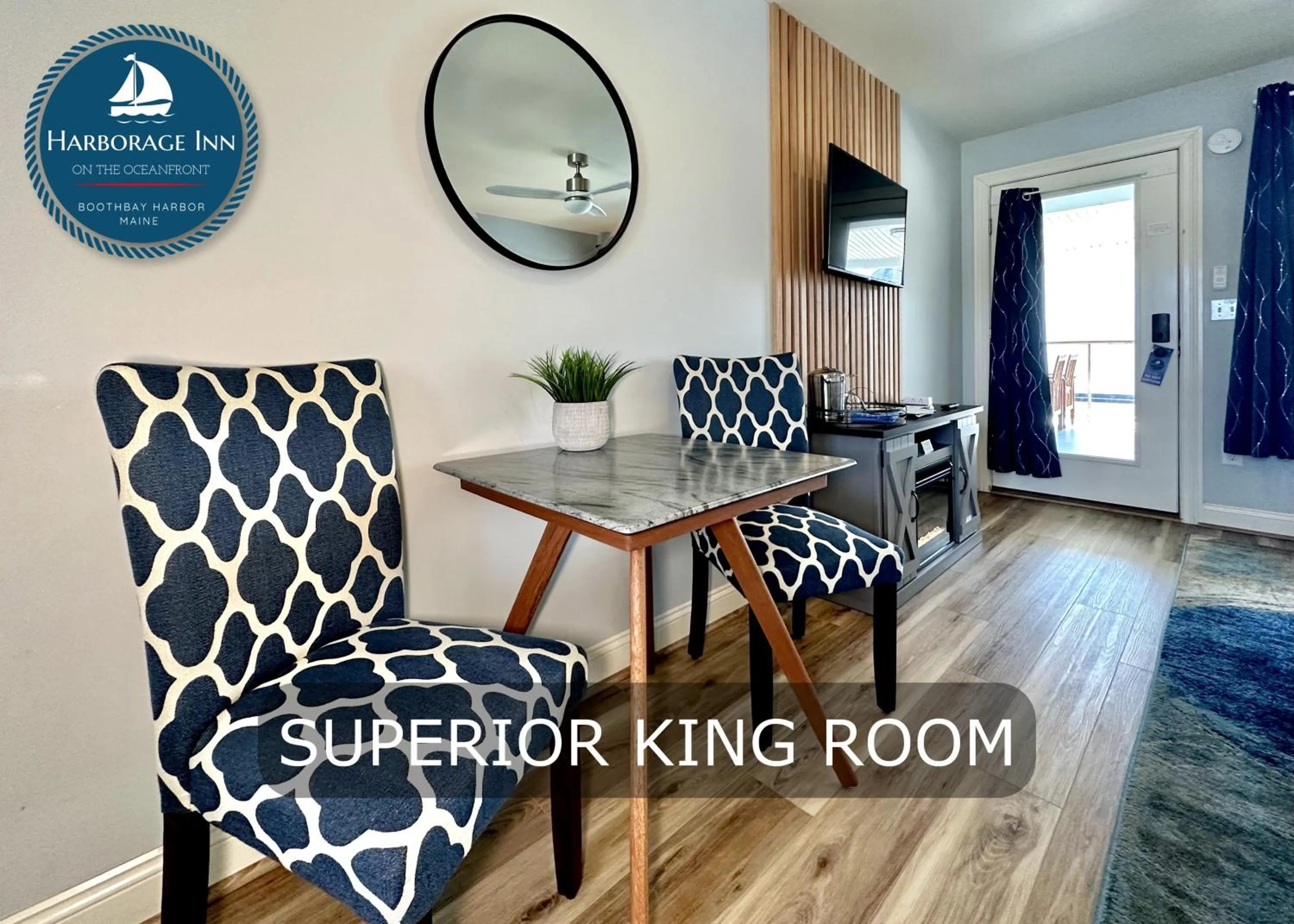 Dining area in Harborage Inn on the Oceanfront