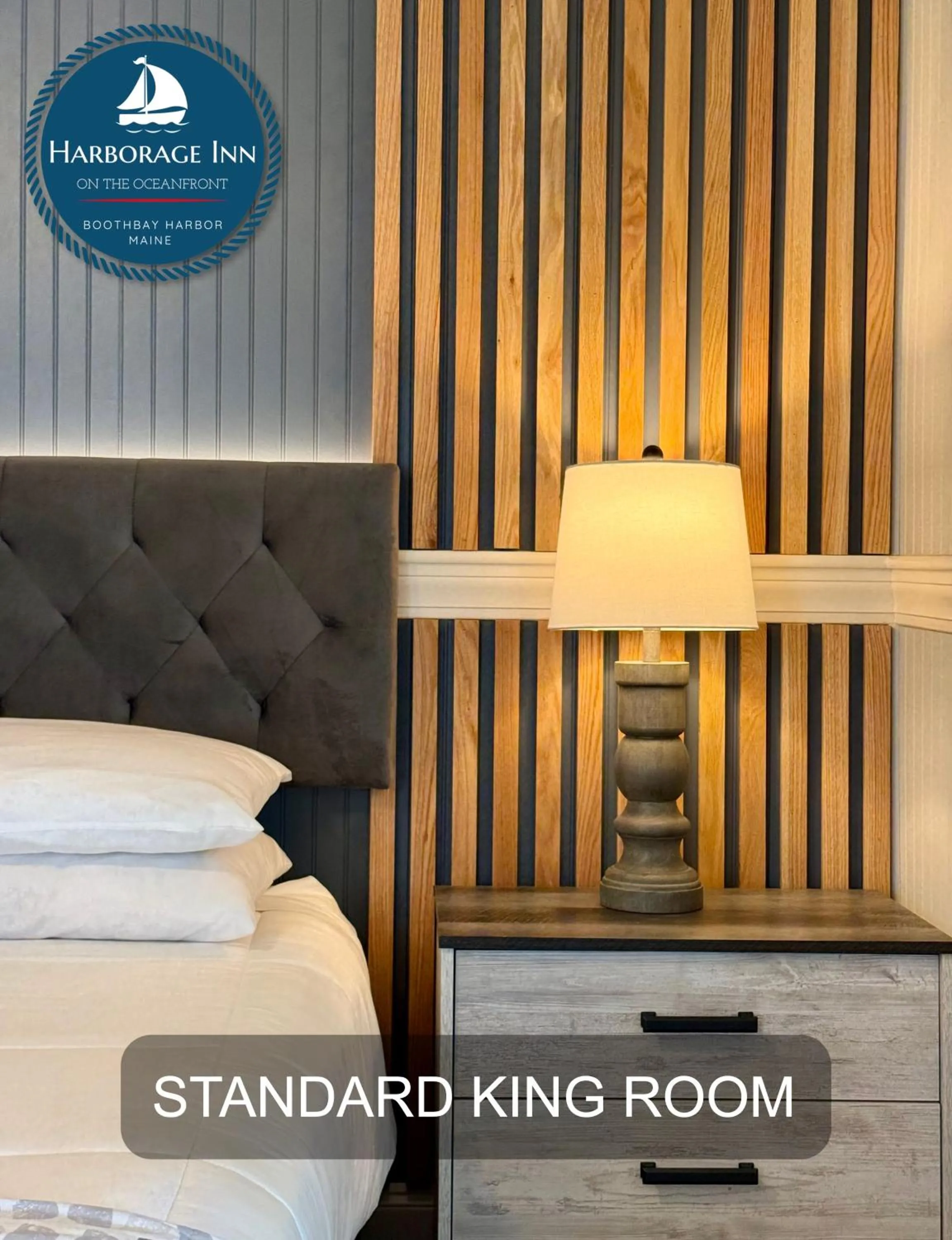 Decorative detail, Bed in Harborage Inn on the Oceanfront