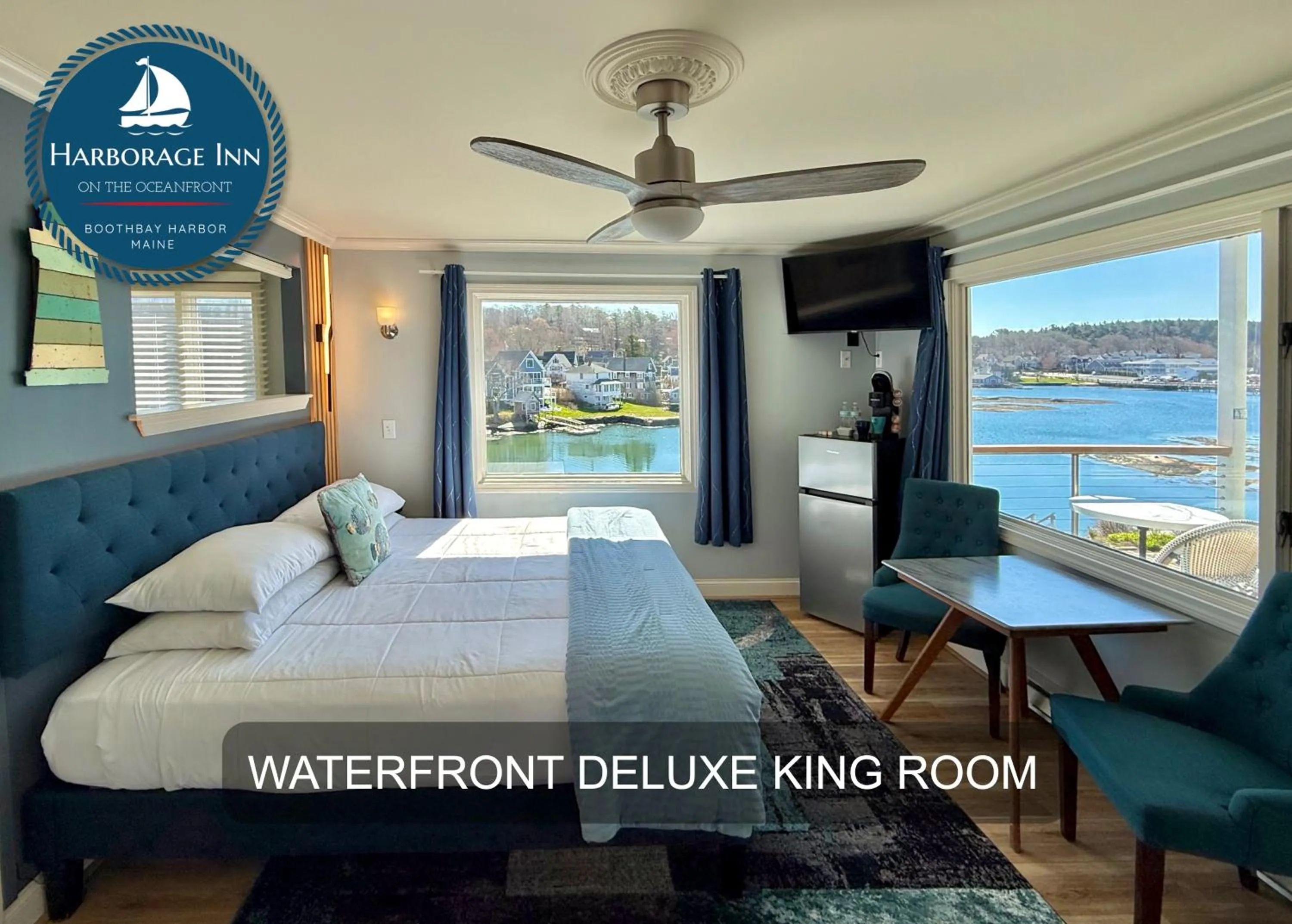 View (from property/room), Bed in Harborage Inn on the Oceanfront