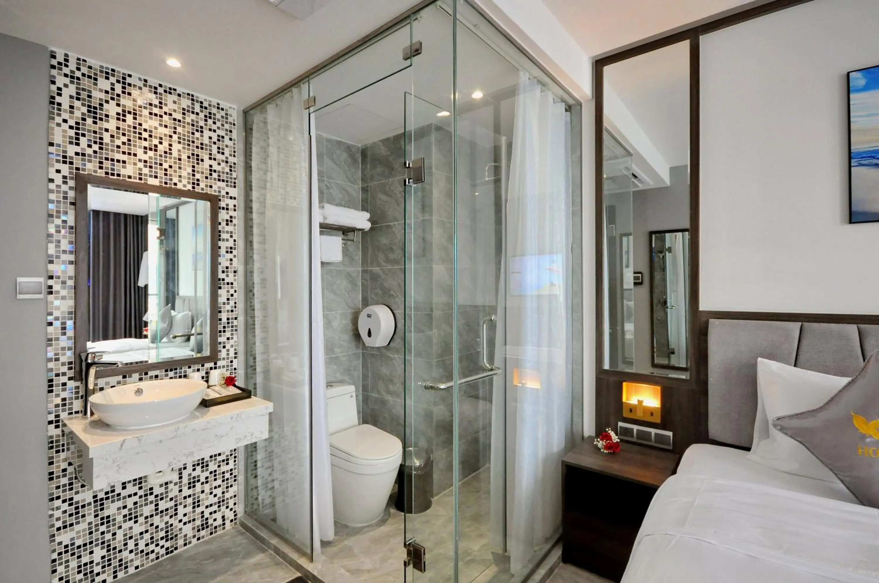 Bathroom, Bed in Ivy Hotel Nha Trang