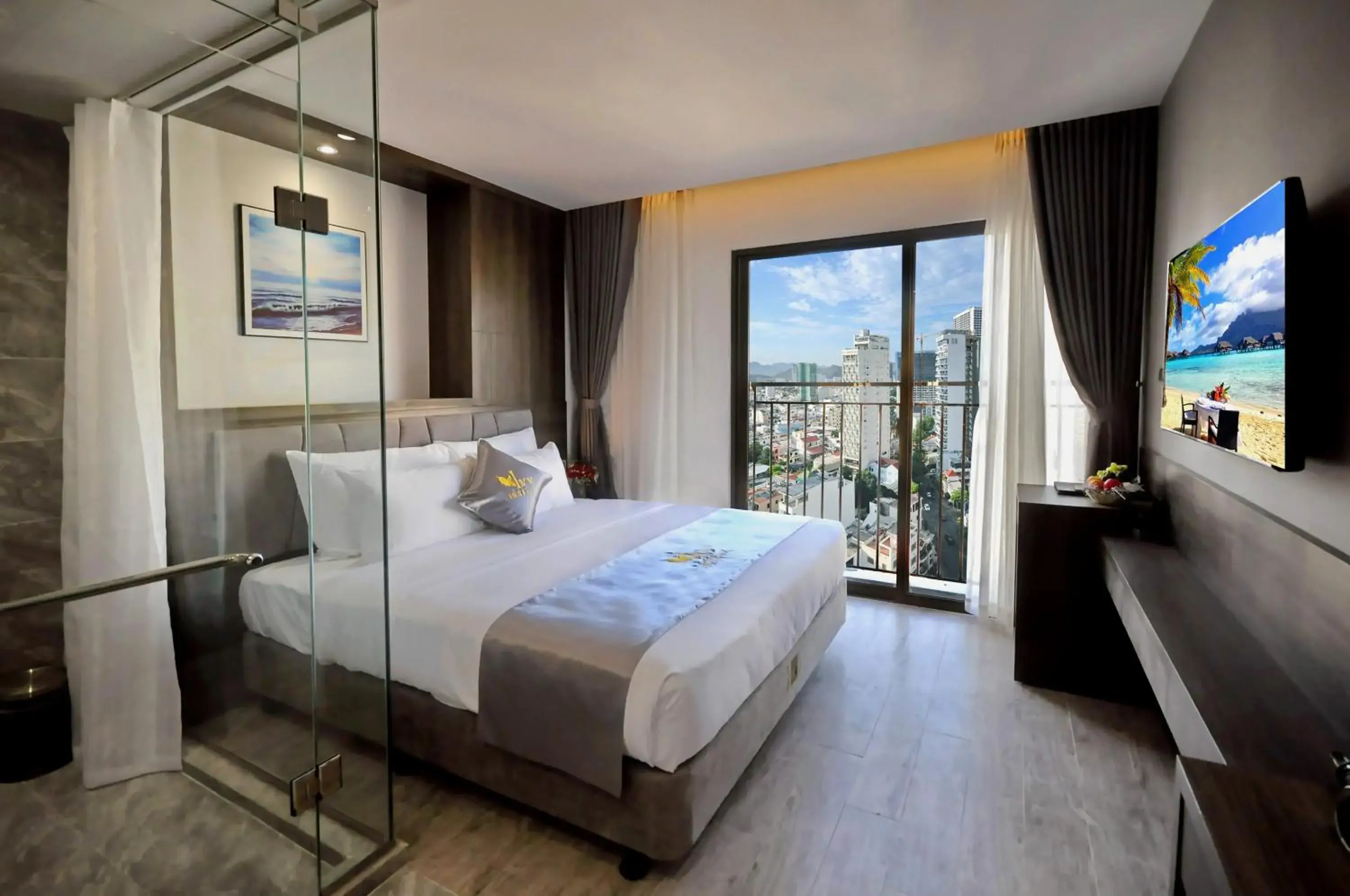 View (from property/room), Bed in Ivy Hotel Nha Trang View (from property/room), Bed in Ivy Hotel Nha Trang