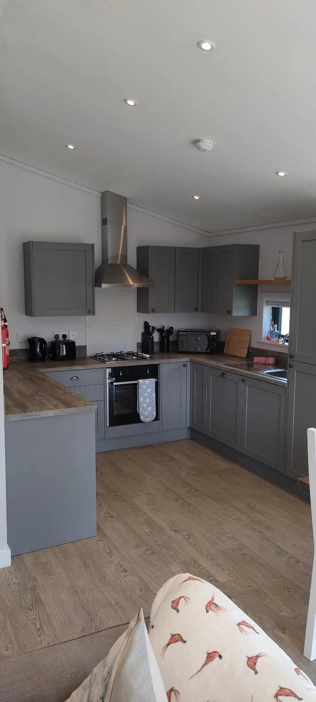 Kitchen or kitchenette in Great Trethew Hotel - Self Catering Lodges - Bar & Restaurant