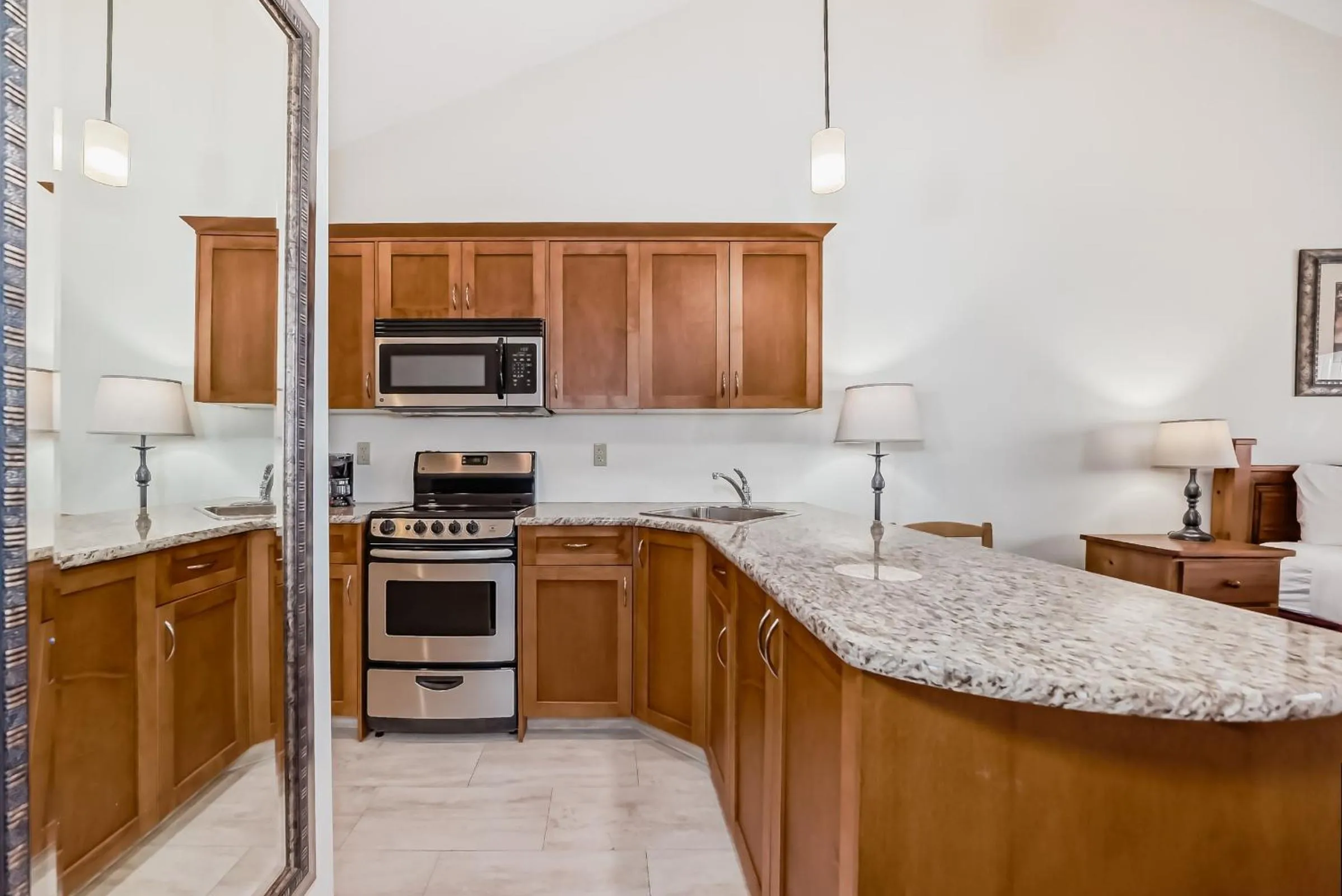 Kitchen or kitchenette in Stony Plain Inn & Suites