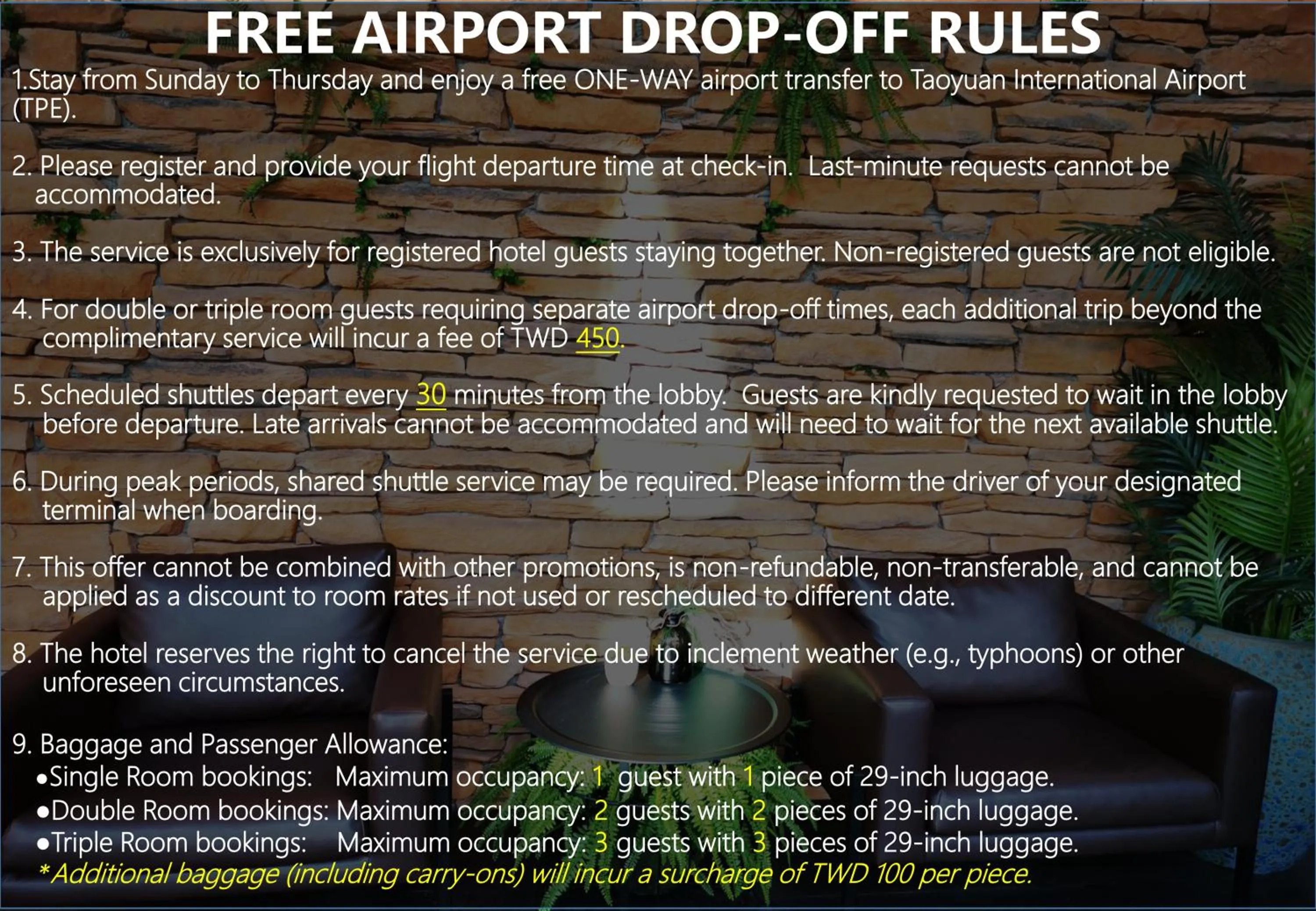 shuttle in Bluewater Hotel Xpark Gloria Outlets Taoyuan Baseball Stadium