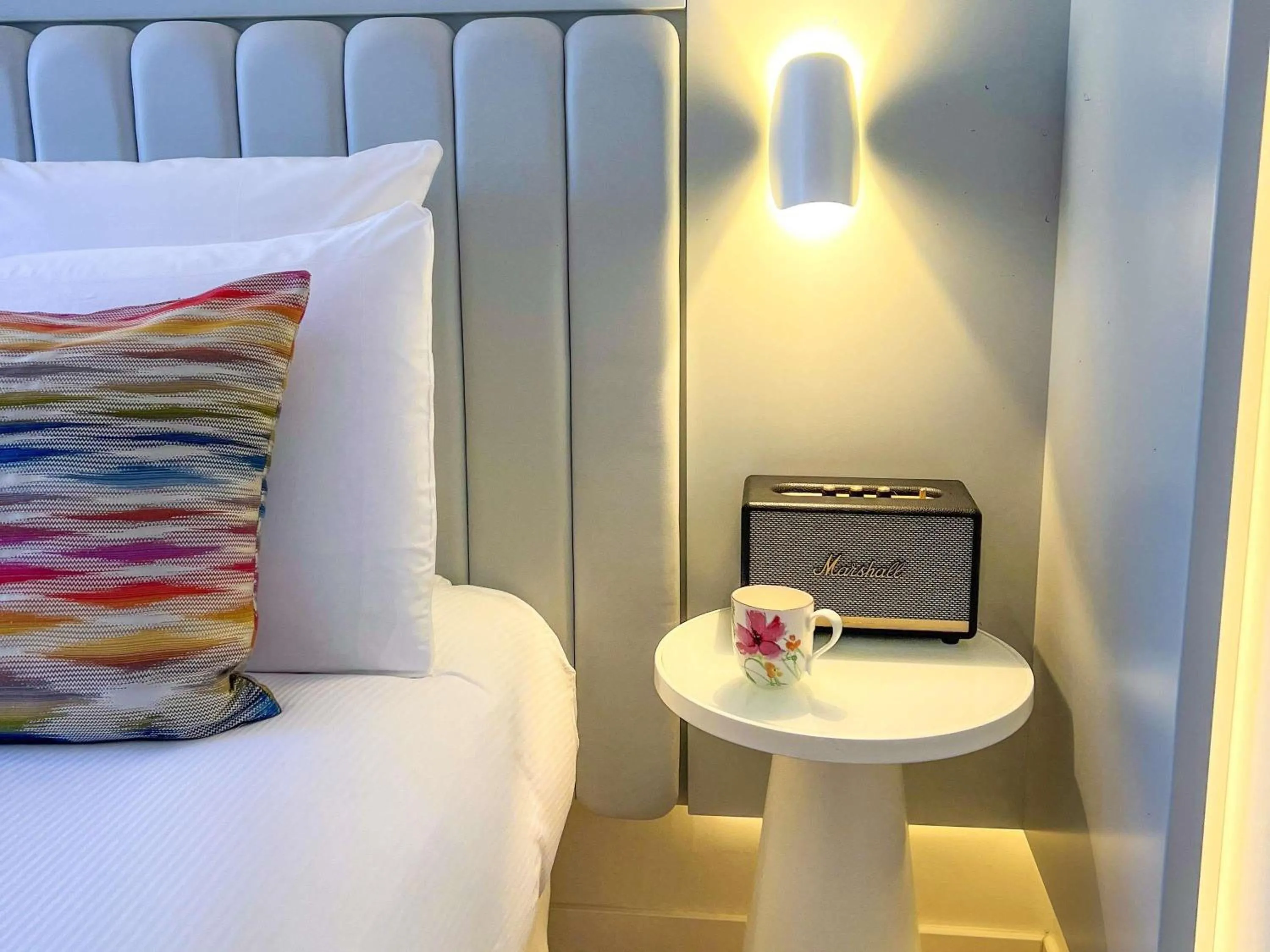 Bedroom, Bed in Croisette Beach Hotel Cannes - MGallery Collection