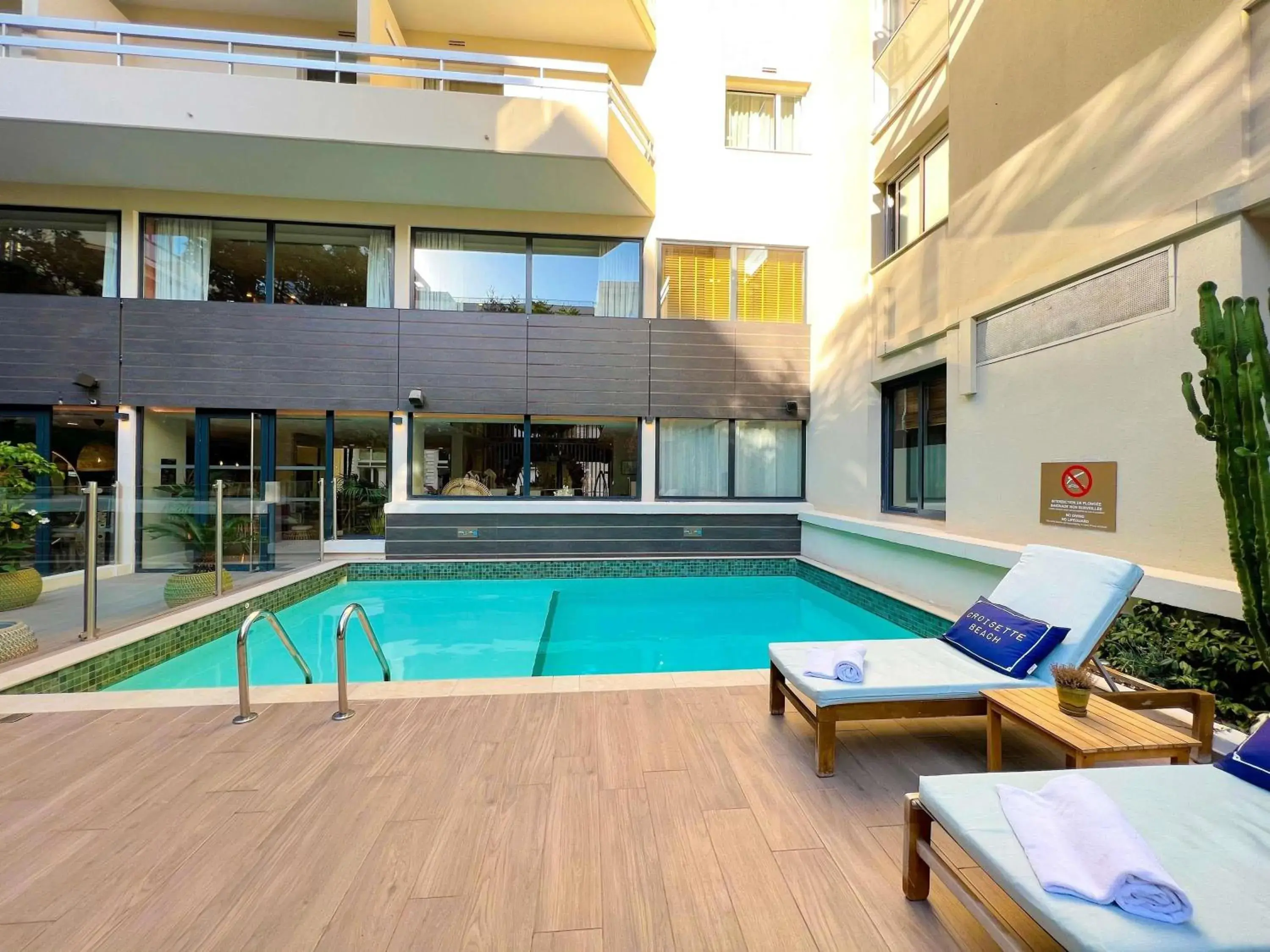 Pool view in Croisette Beach Hotel Cannes - MGallery Collection Pool view in Croisette Beach Hotel Cannes - MGallery Collection