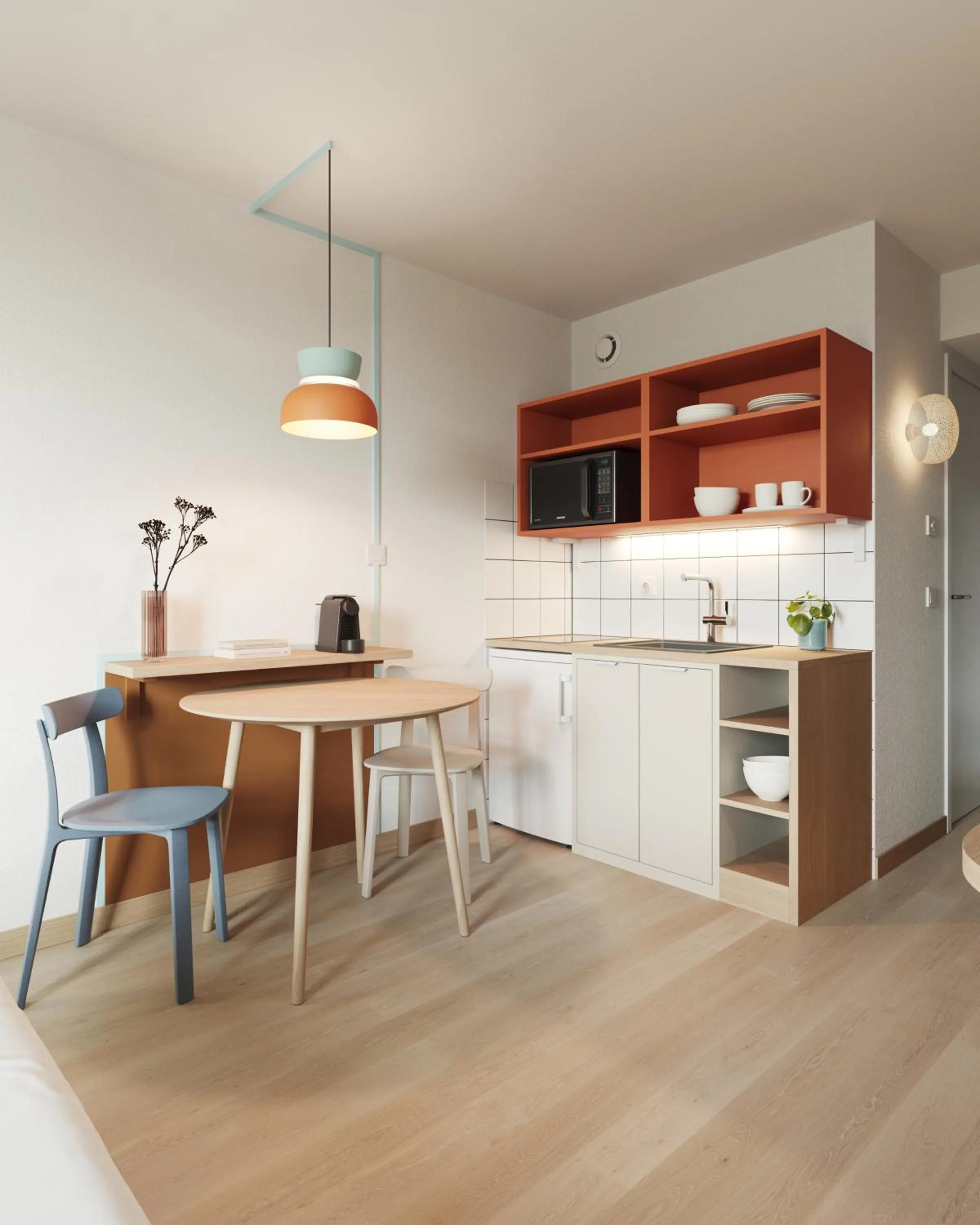 Kitchen or kitchenette in Aparthotel Adagio Access Toulouse Jolimont