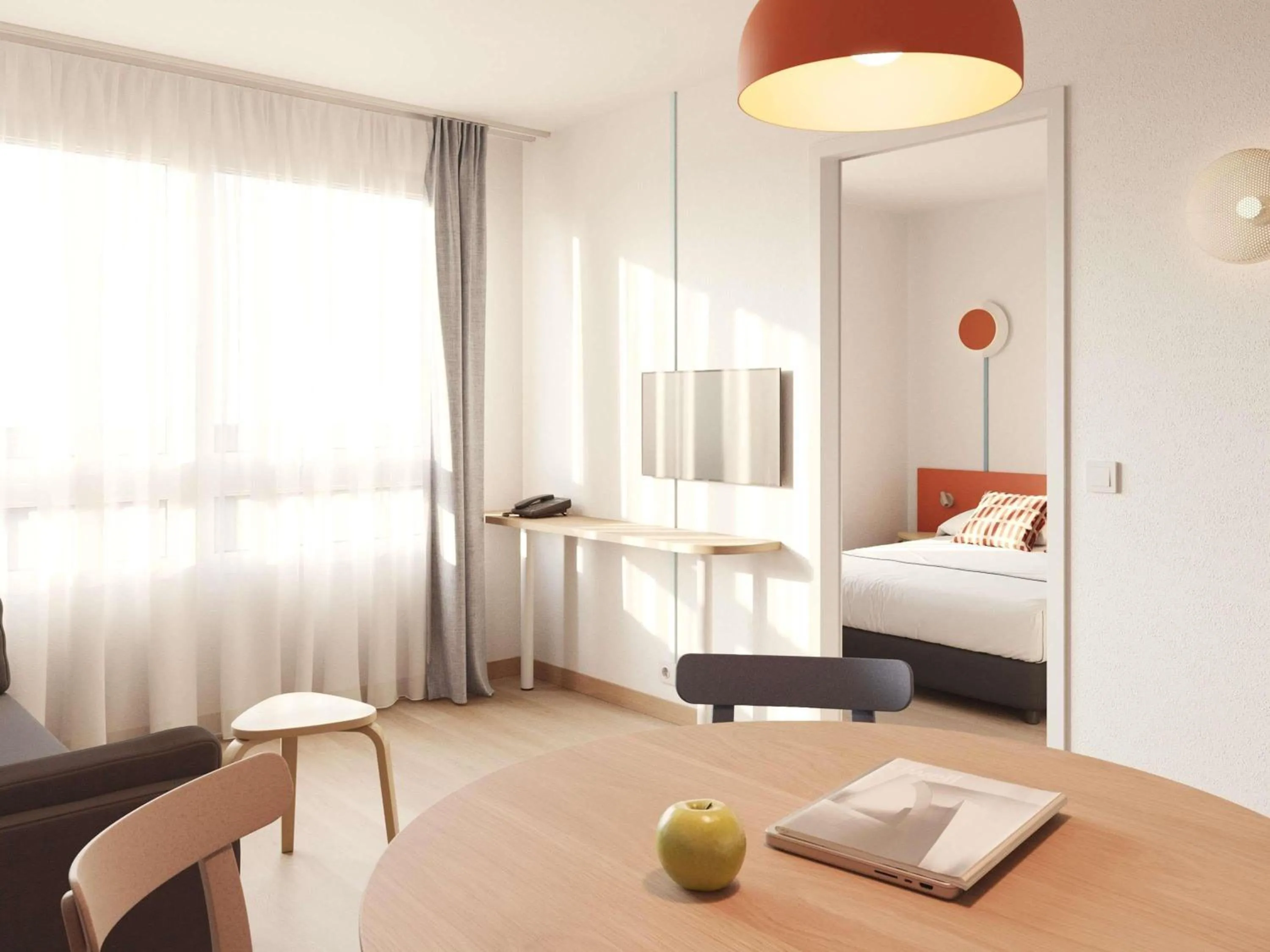 Bedroom, Bed in Aparthotel Adagio Access Toulouse Jolimont