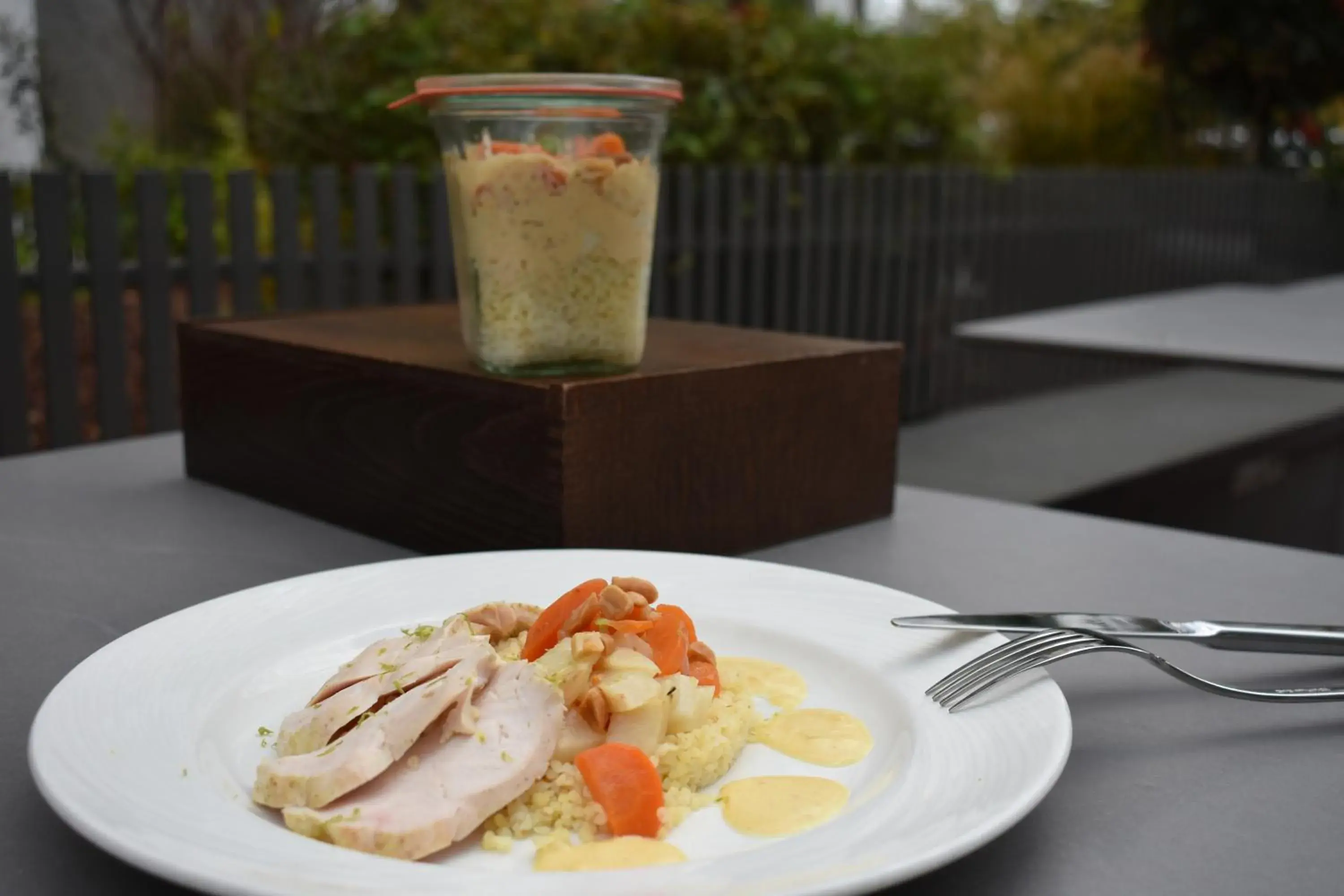 Food close-up in Hotel des Congrès Food close-up in Hotel des Congrès