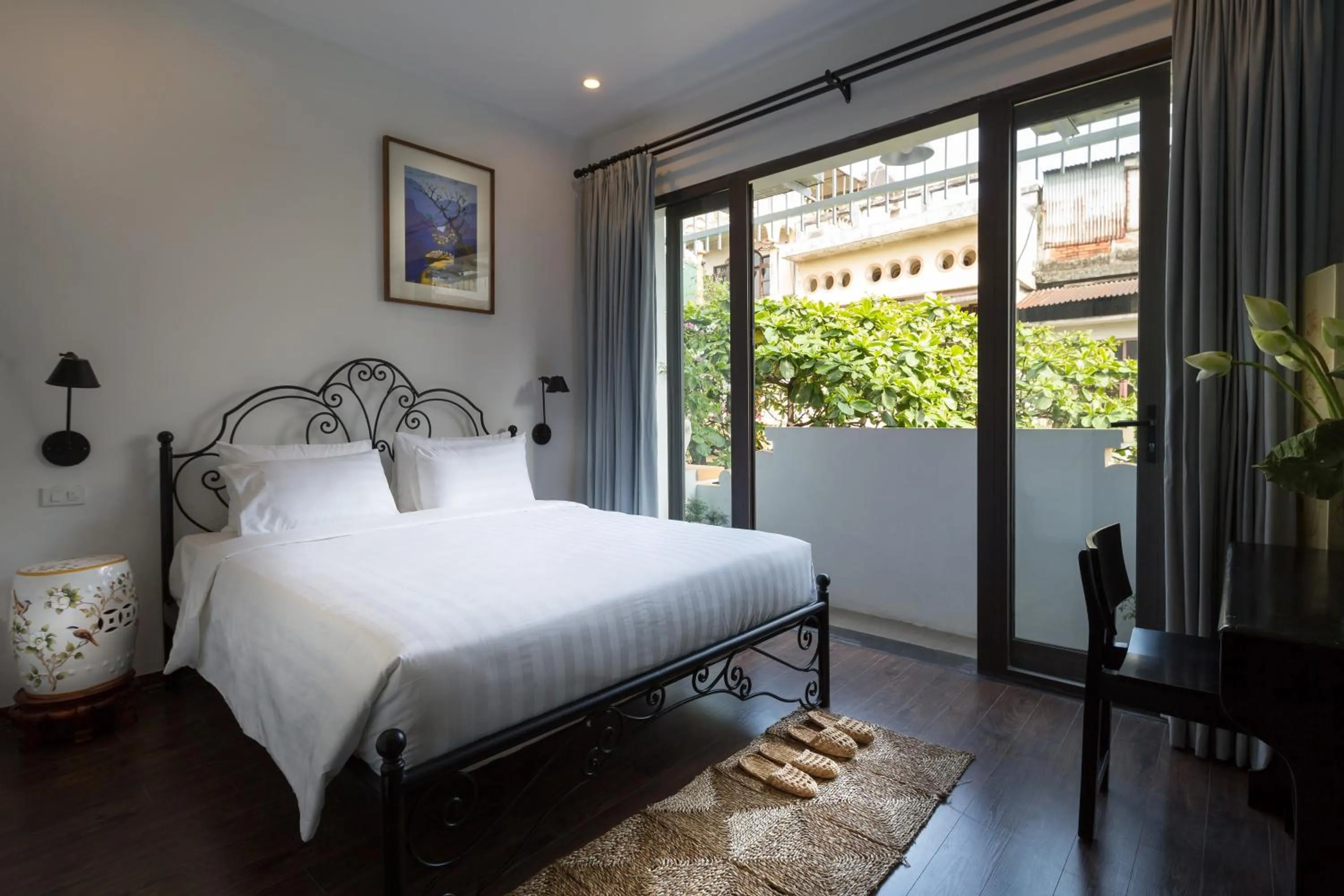 Patio, Bed in Centraltique Downtown - Bespoke Colonial House Near Hoan Kiem Lake