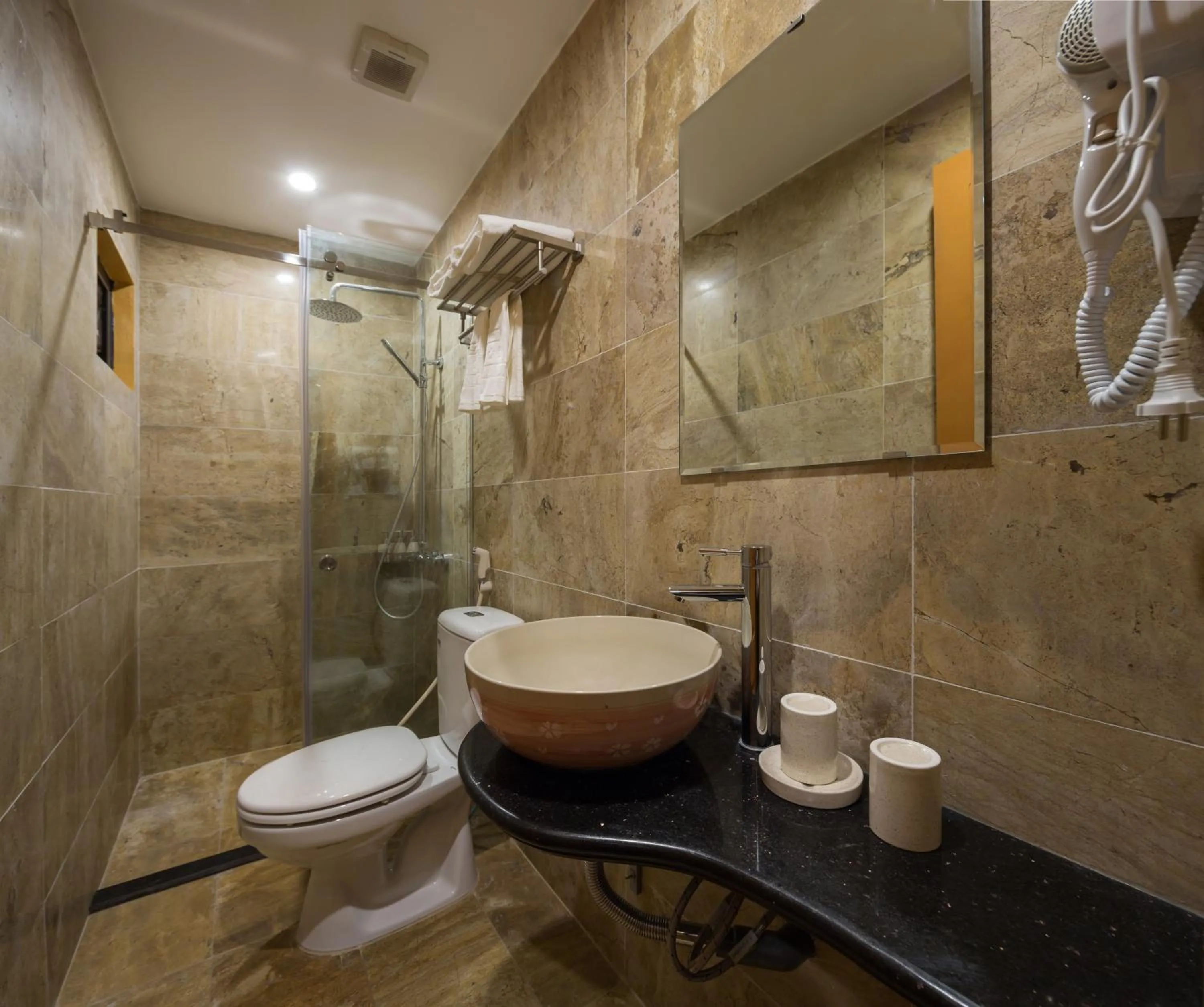 Shower in Centraltique Downtown - Bespoke Colonial House Near Hoan Kiem Lake