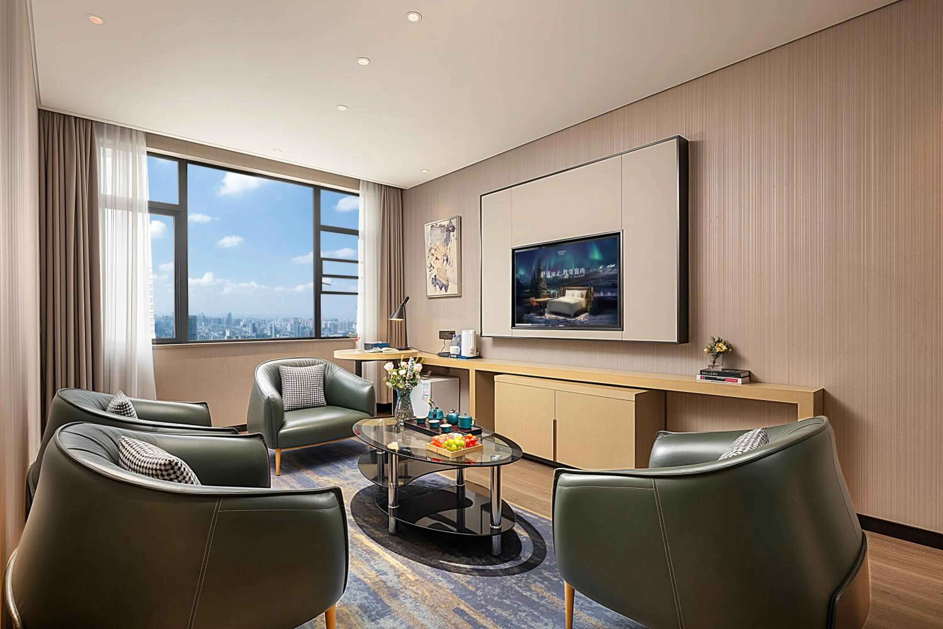 Seating area in Echarm Hotel Chengdu Chunxi Road IFS Center