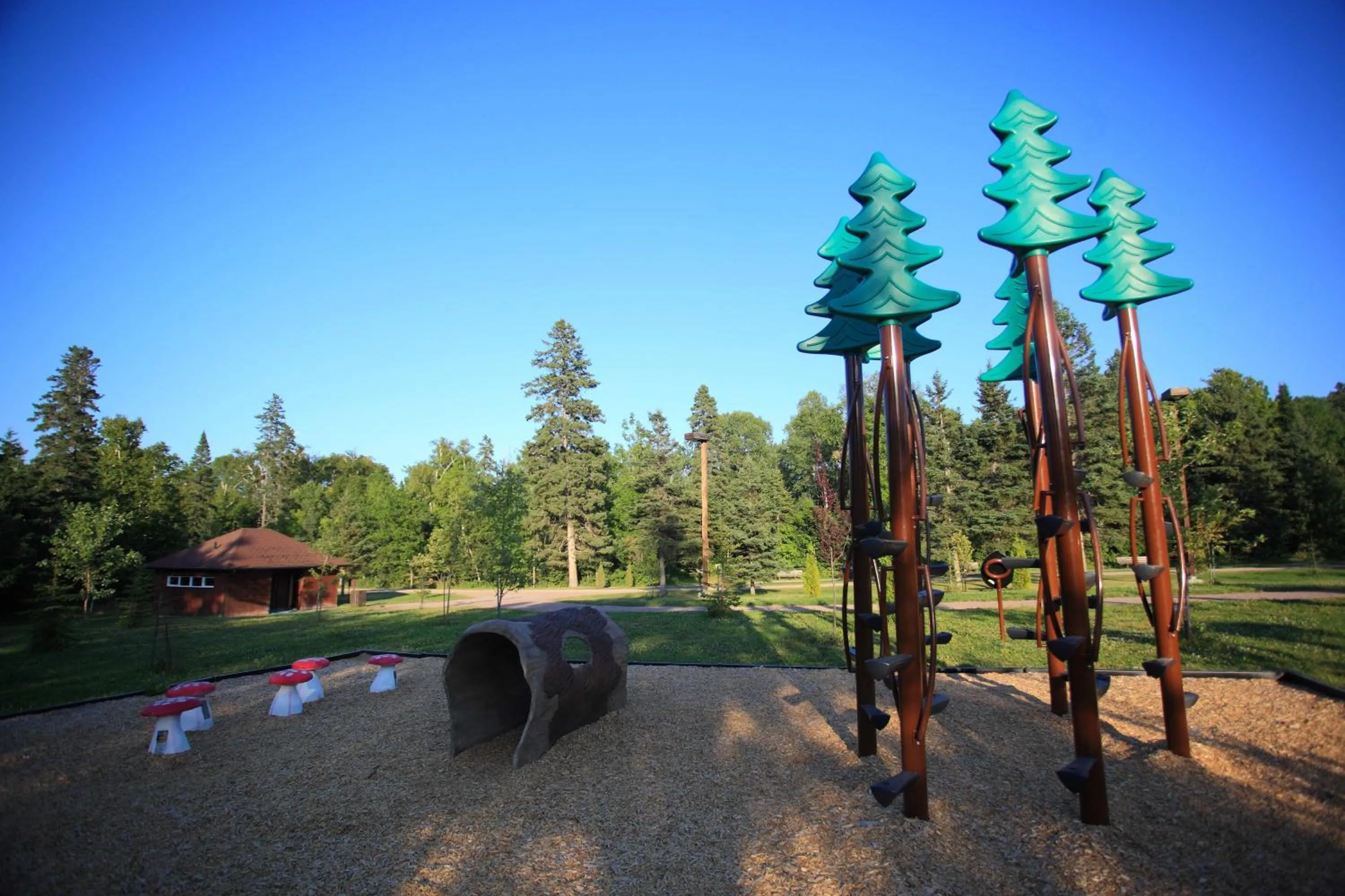 Children play ground in Village Historique de Val-Jalbert