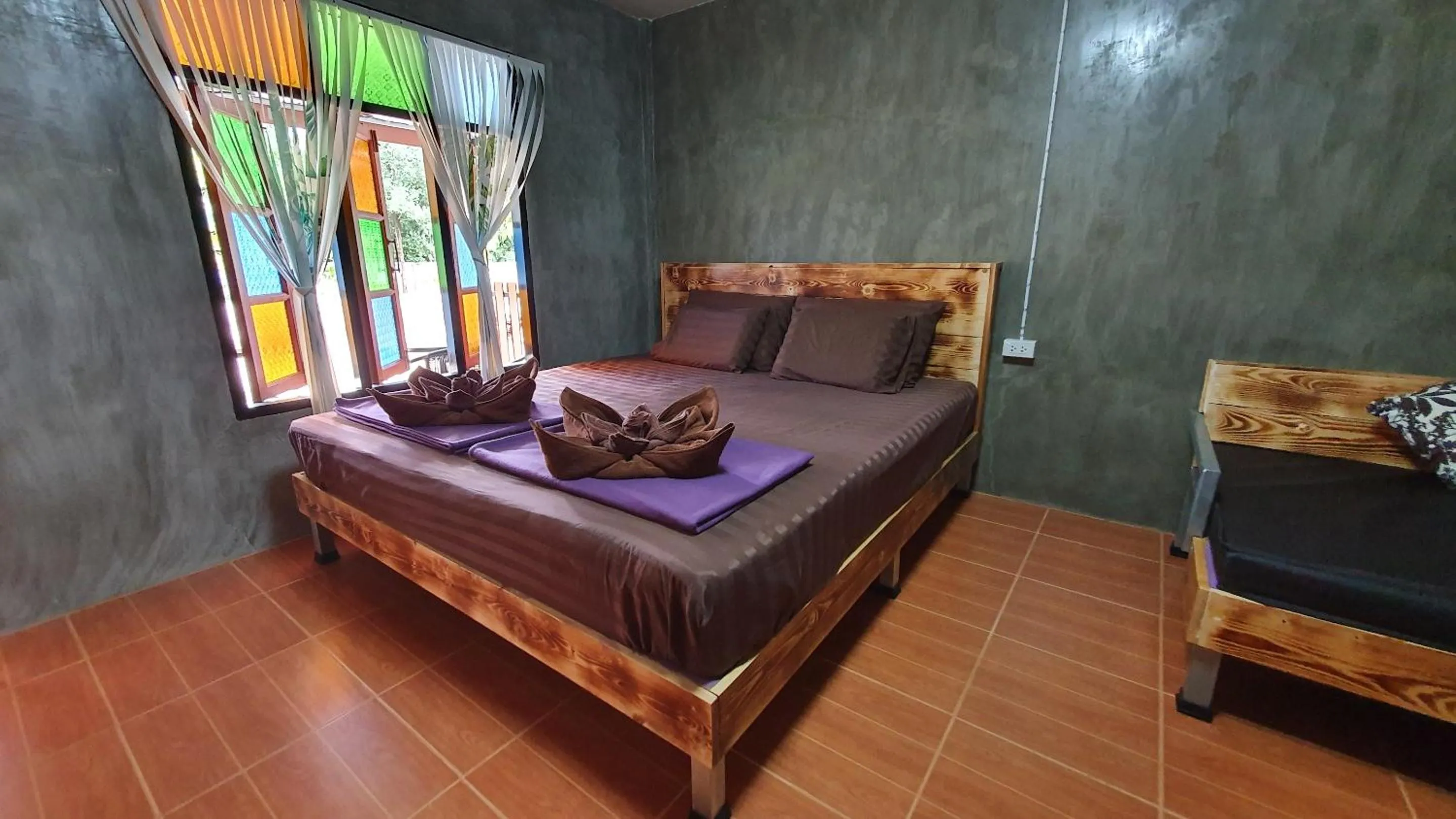 Bed in Moonshine Resort Chumphon