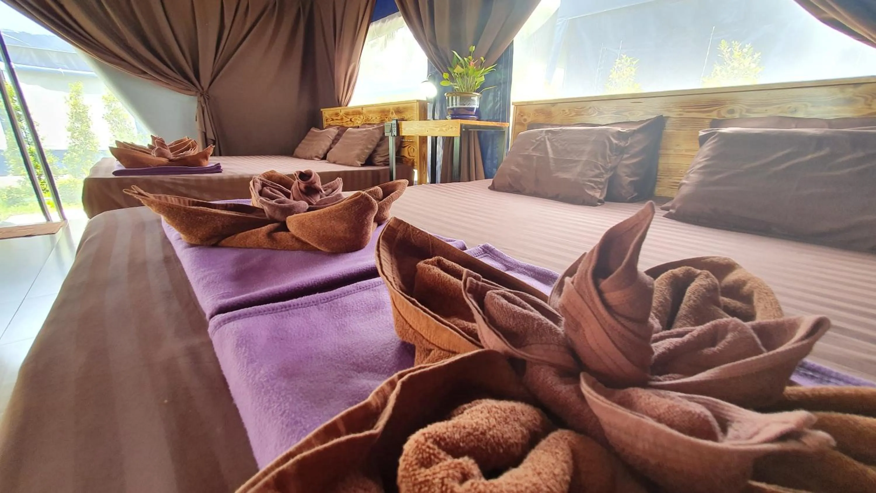 Bed in Moonshine Resort Chumphon