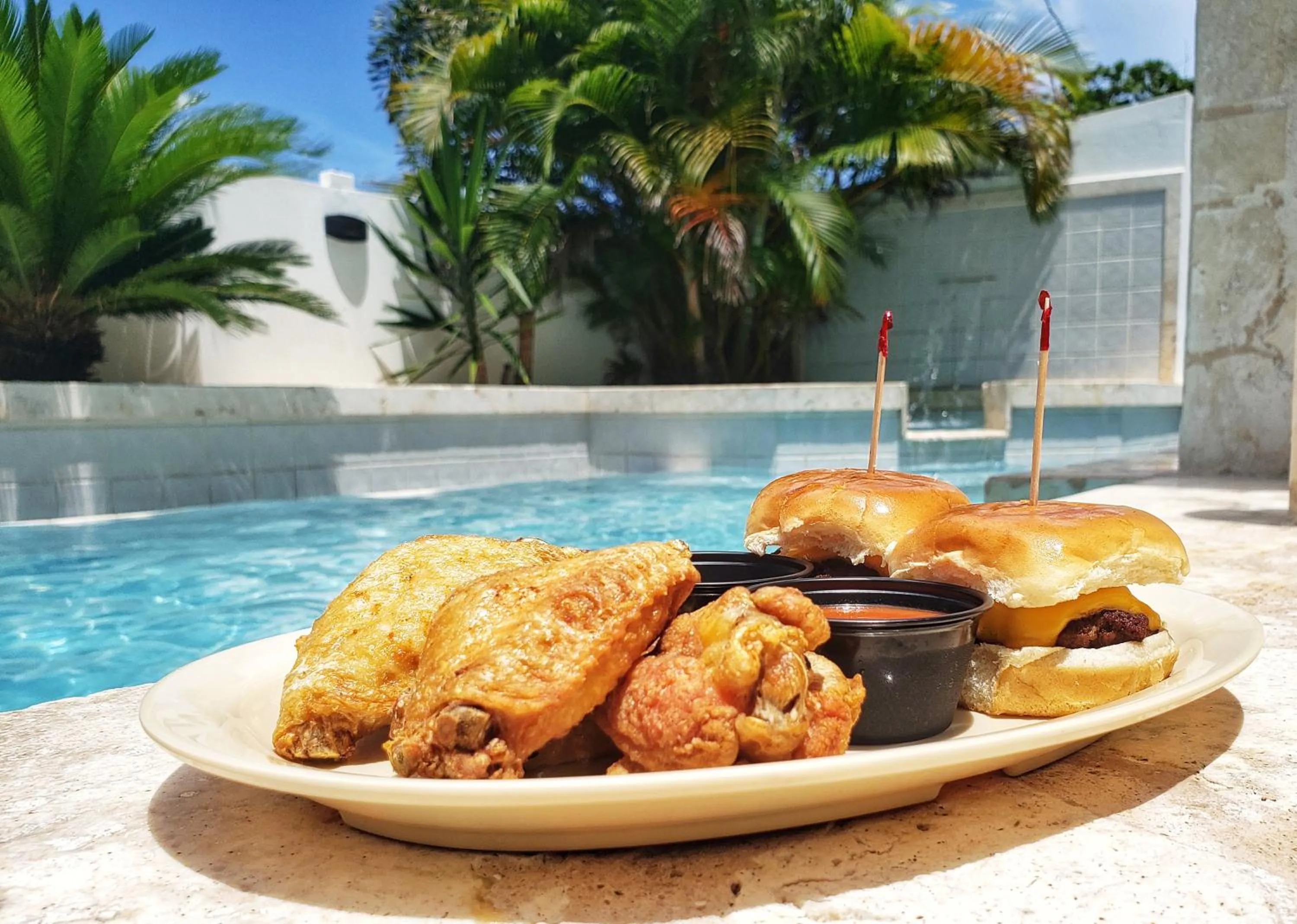 Food close-up in Casa Verde Hotel - Steps to the Beach, Pool, Restaurant & Bar