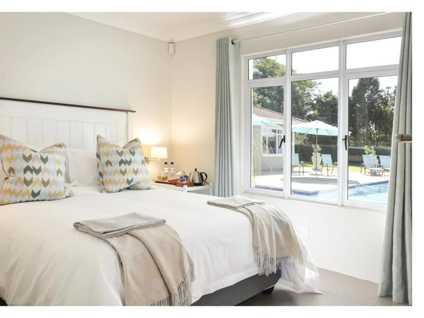 Pool view, Bed in 66 On Monzali 4 Star Luxury Guesthouse