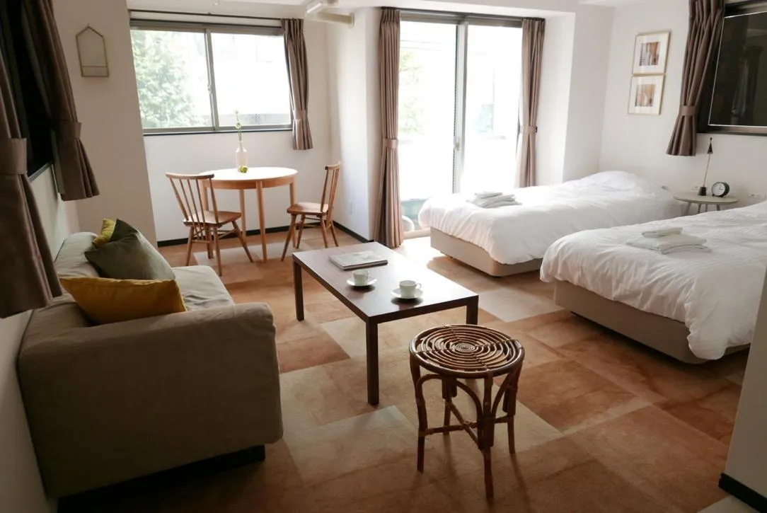 Living room, Bed in Tokyo Sakurako Hatchobori