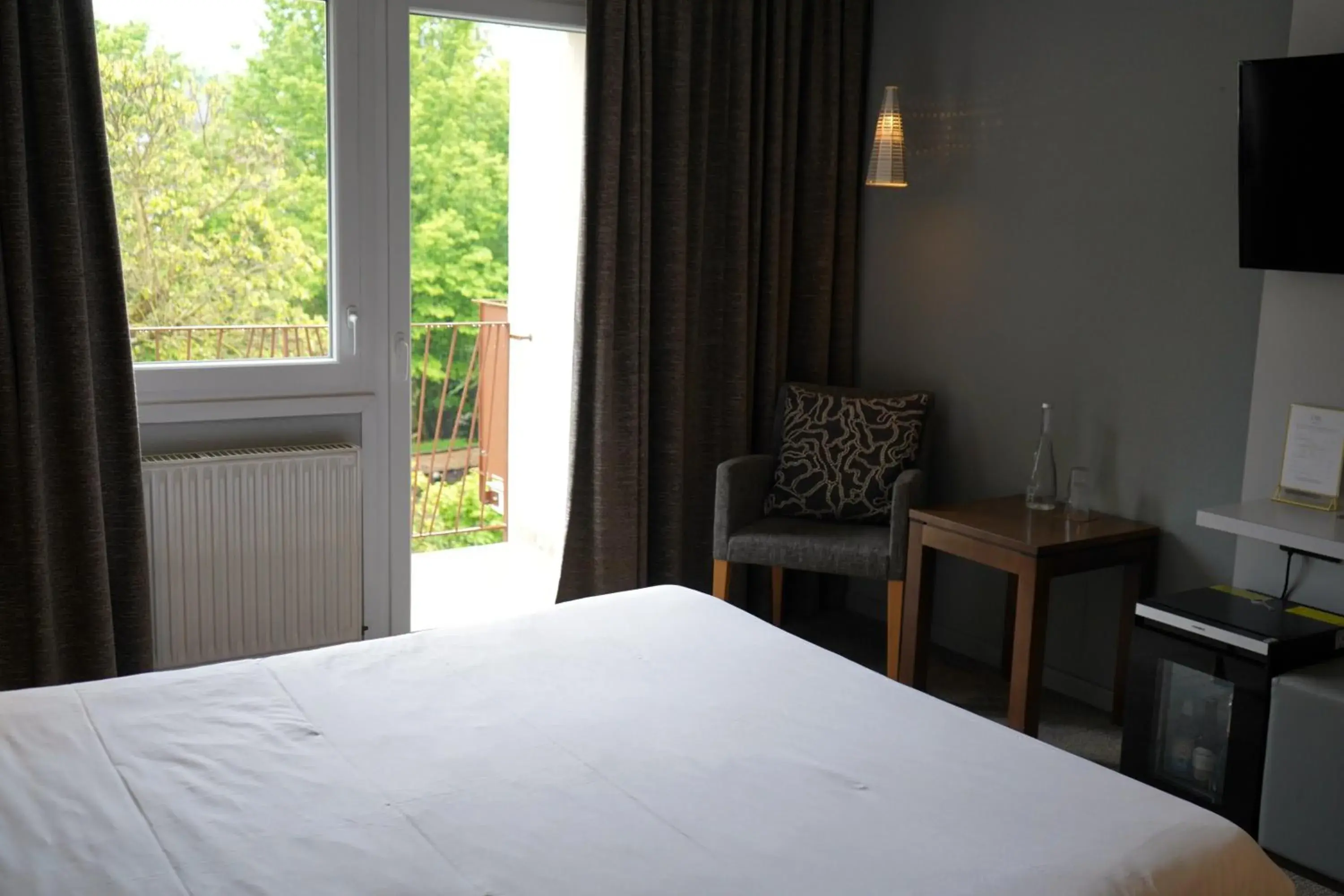 Balcony/Terrace, Bed in Maison Jenny Hotel Restaurant & Spa Balcony/Terrace, Bed in Maison Jenny Hotel Restaurant & Spa