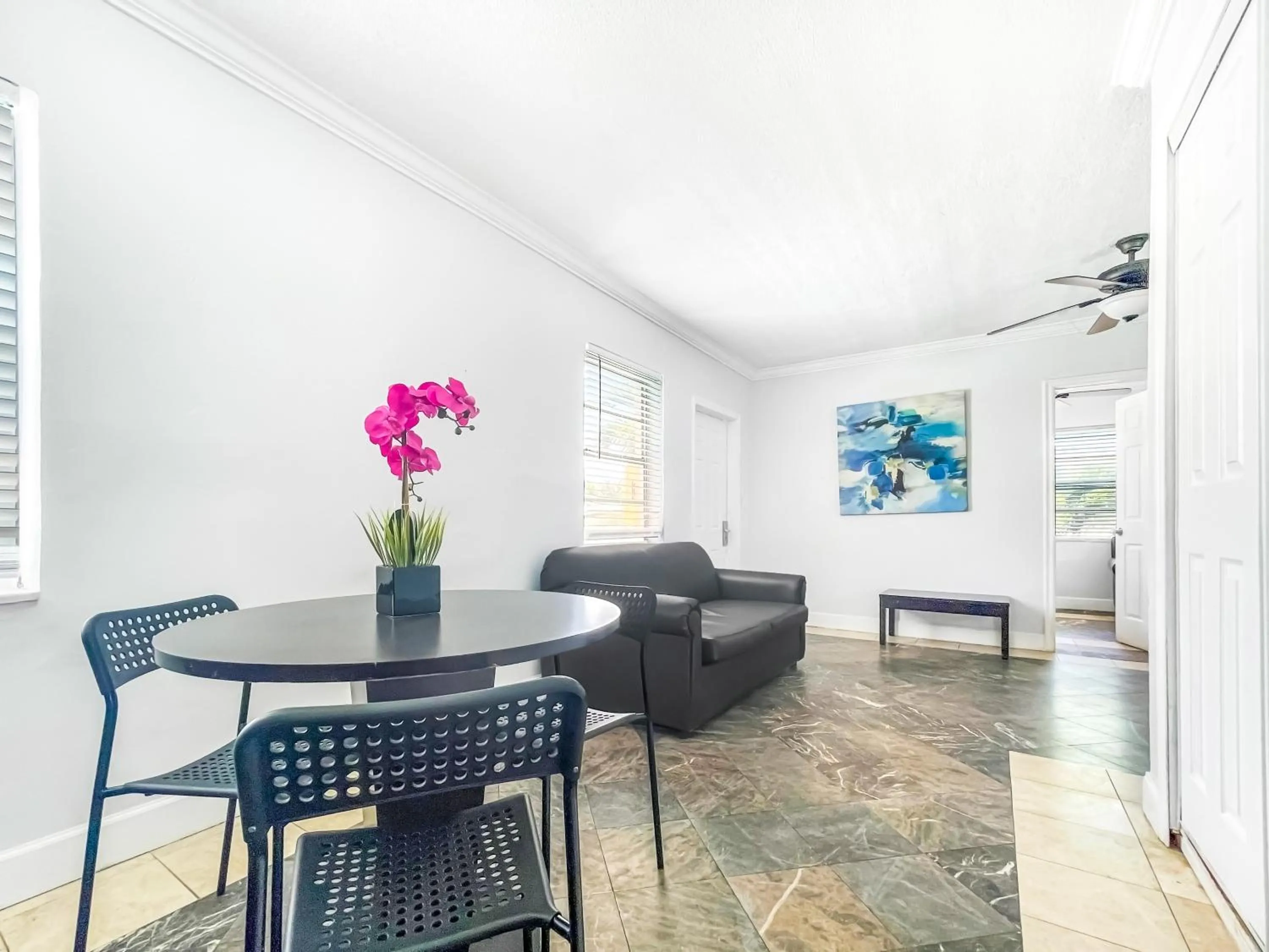 Dining area in The Blue Wave