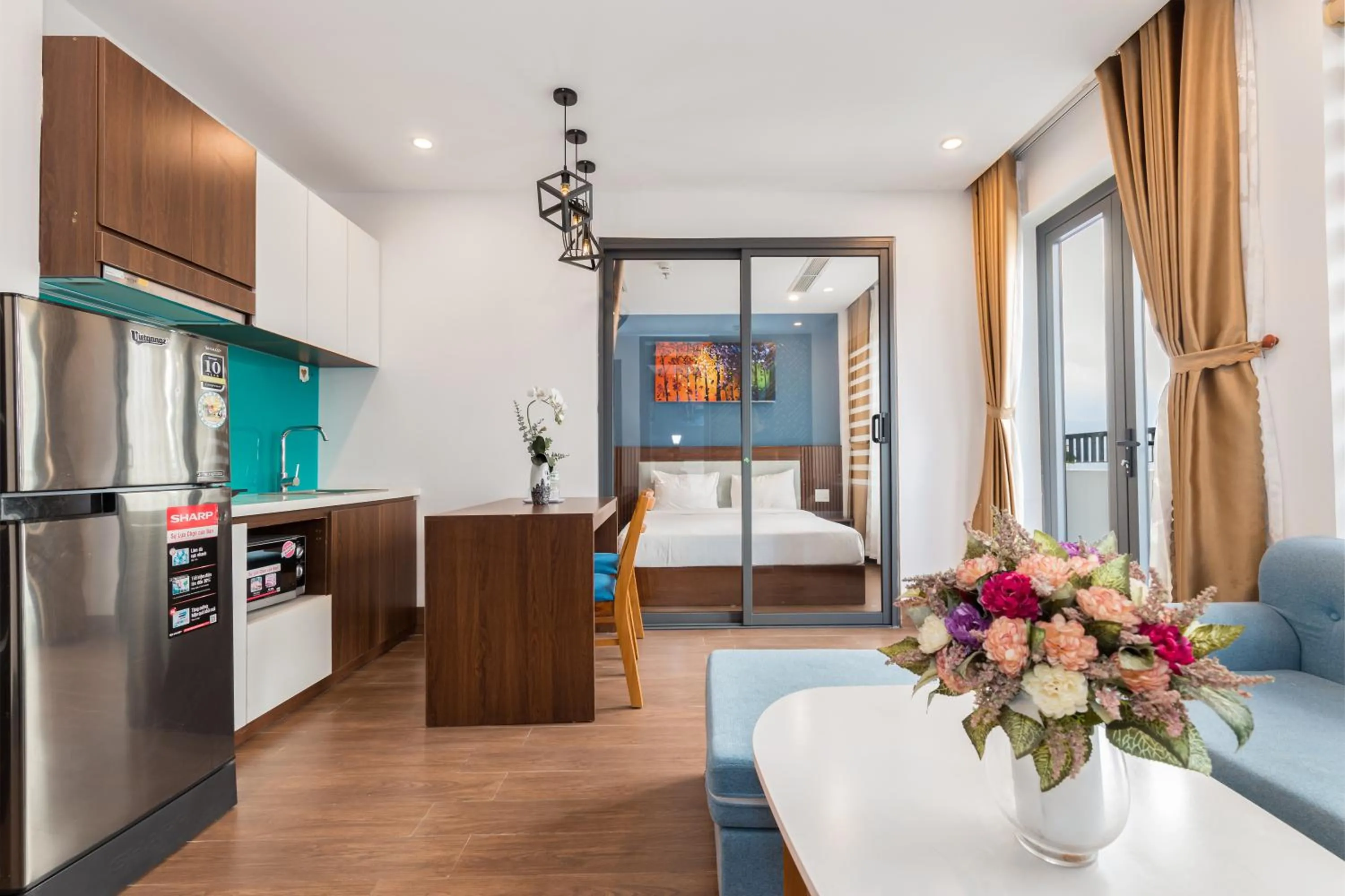 Kitchen or kitchenette in Smeraldo Hotel & Apartment