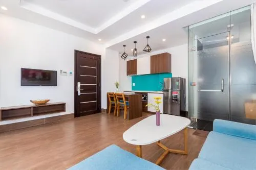Kitchen or kitchenette in Smeraldo Hotel & Apartment