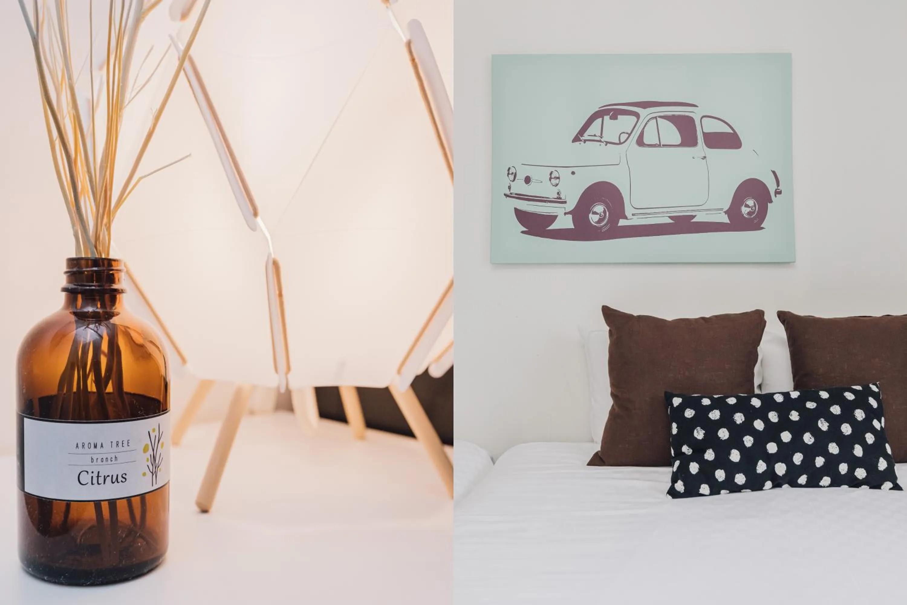 Decorative detail, Bed in Namba Garden Square Apartment