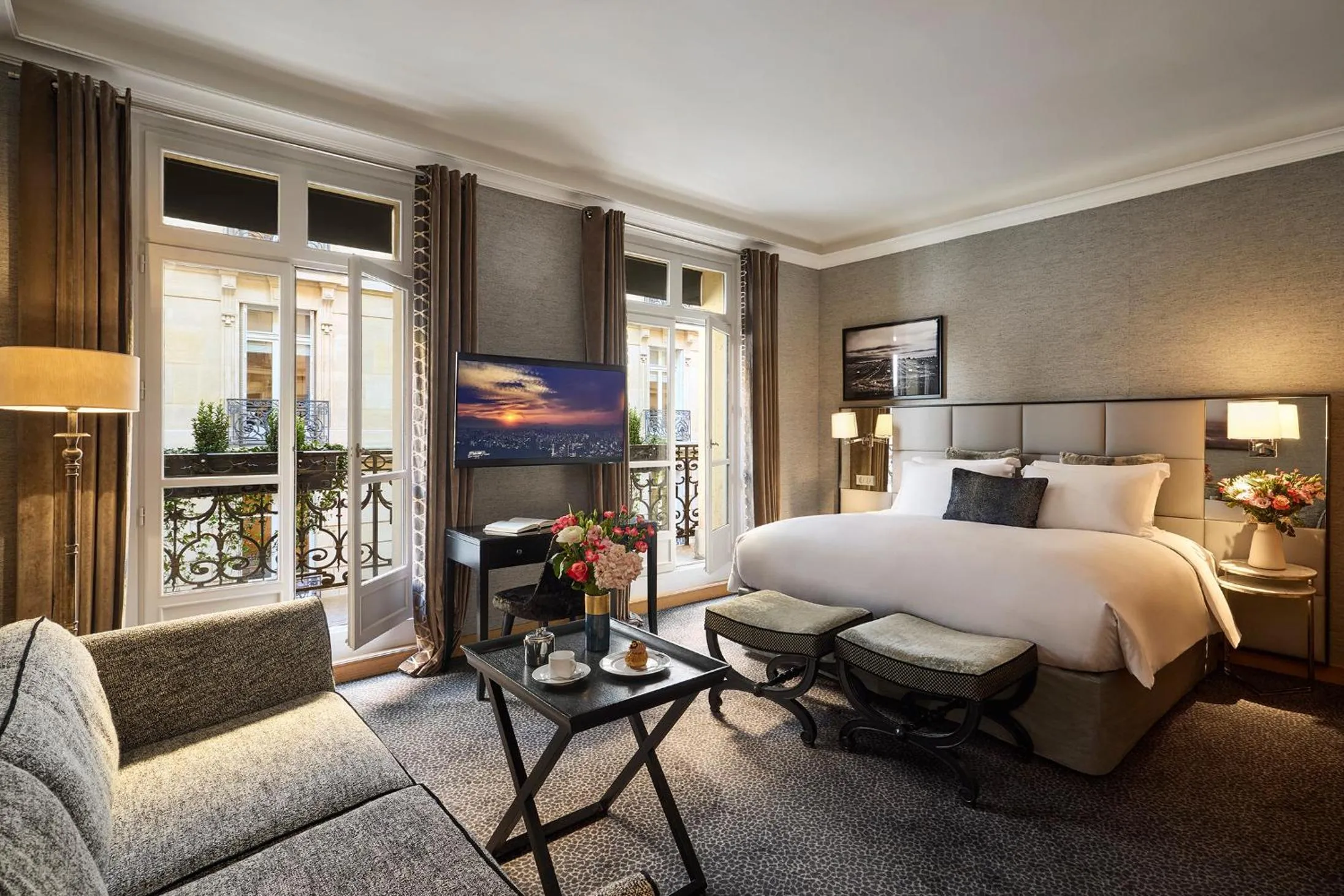 Bed in Sofitel Paris Baltimore Tour Eiffel